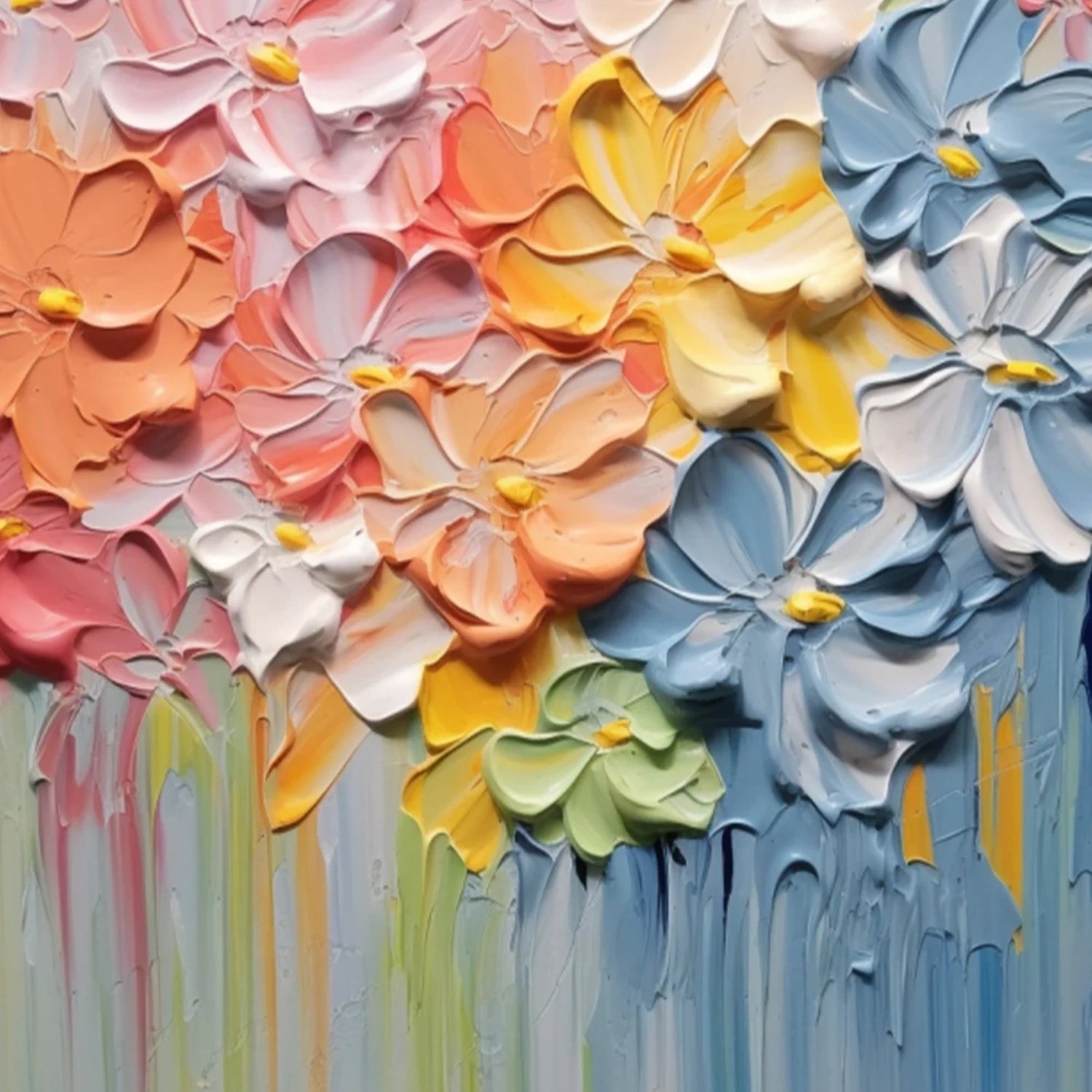 Colorful Tree And Flower Painting #TF093