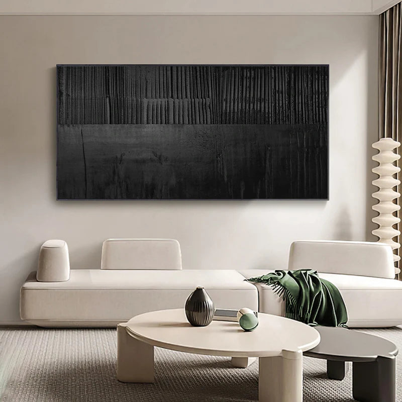 Black Textured Minimalist Wall Art #BT015