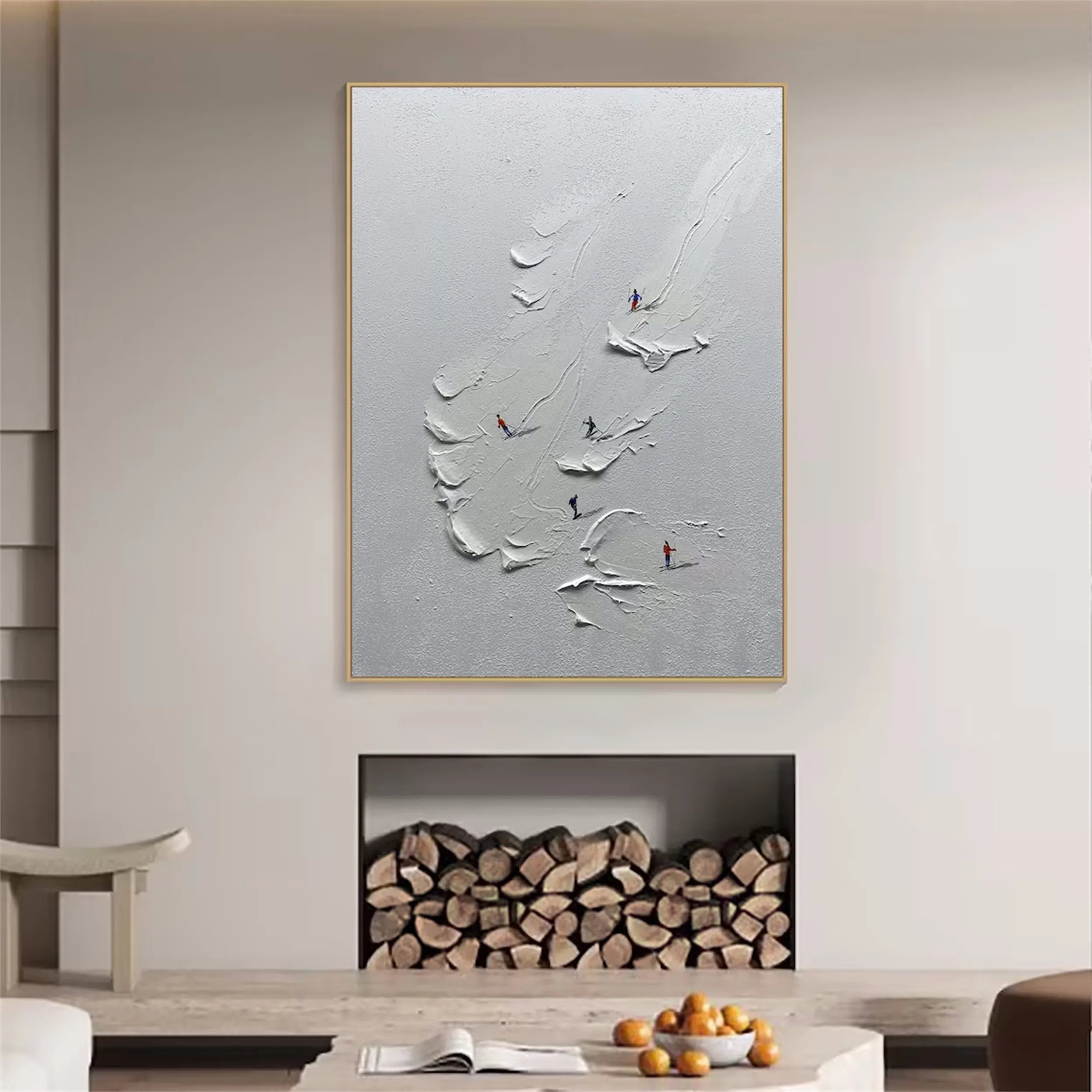 White Textured Minimalist Wall Art #WT156
