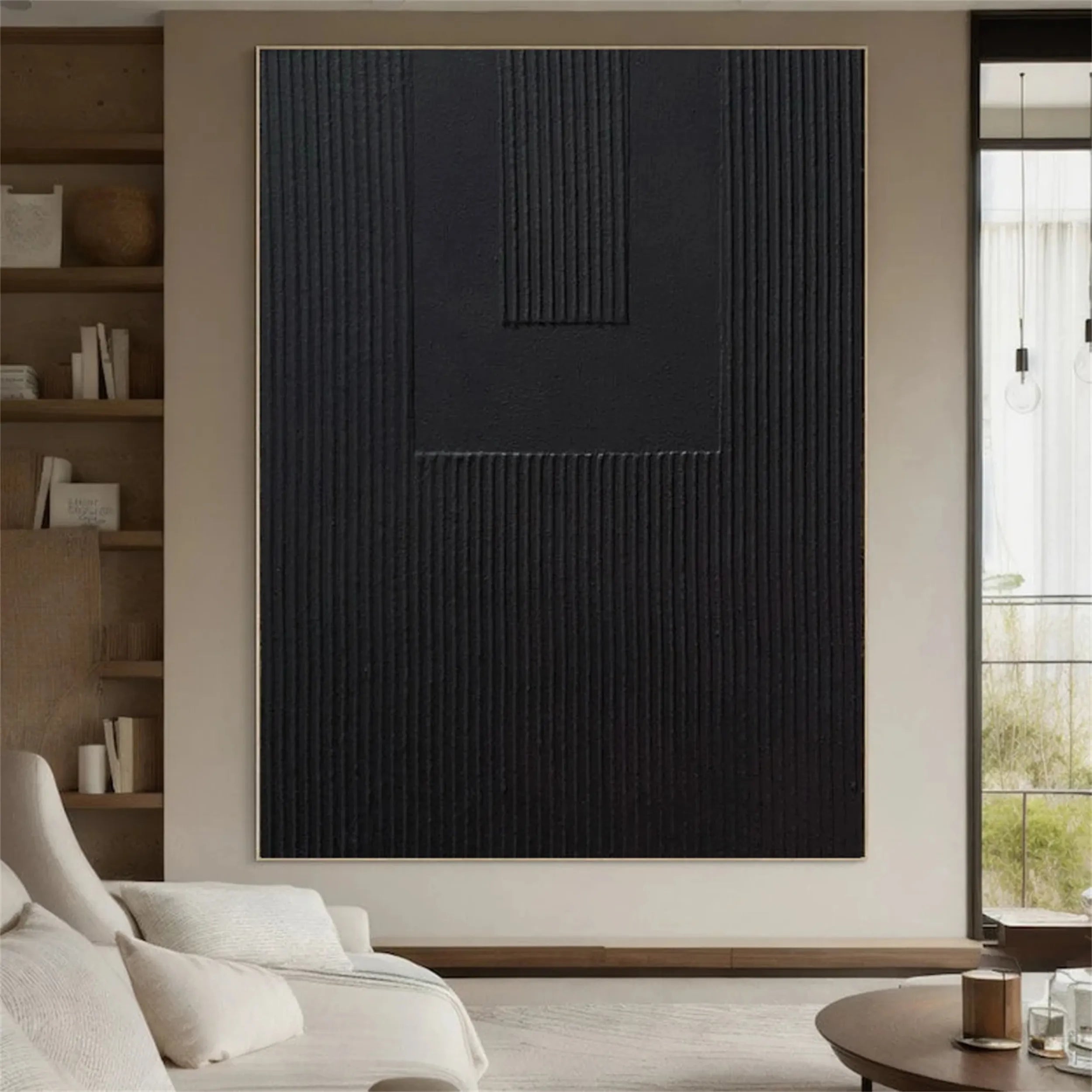 Black Textured Minimalist Wall Art #BT063