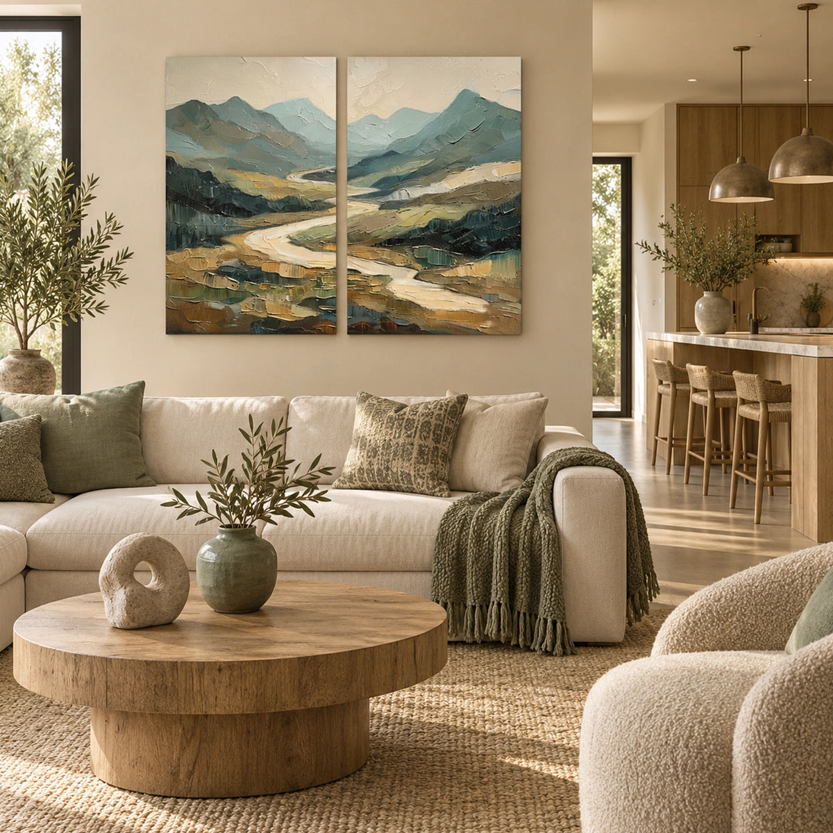 Abstract Mountain Canvas Art Set of 2 #WT276