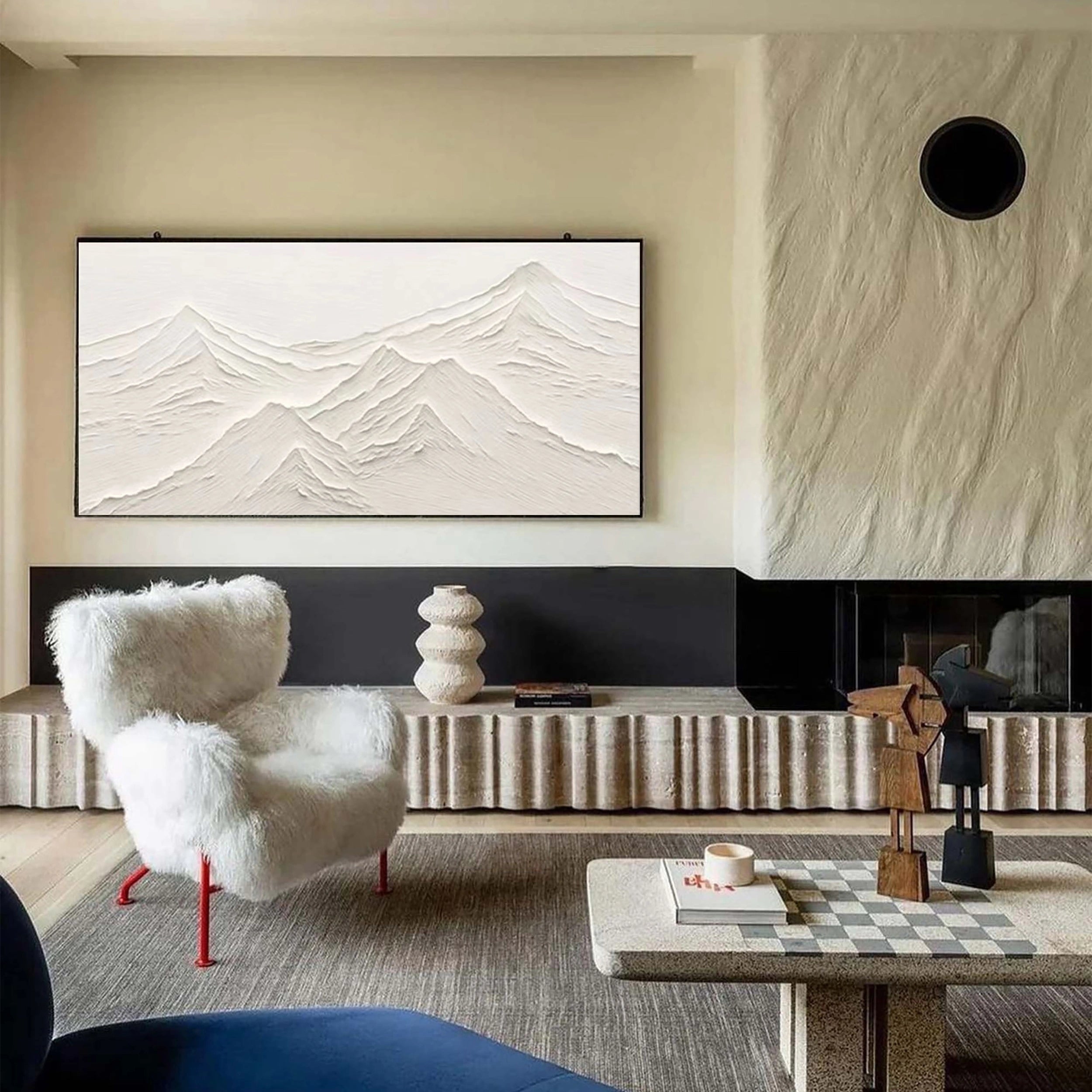White Textured Minimalist Wall Art #WT055