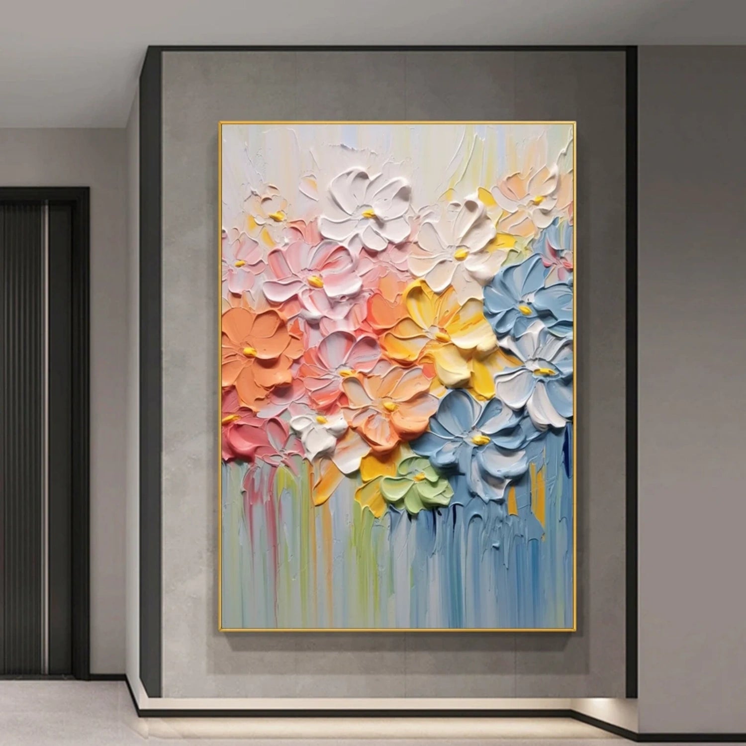 Colorful Tree And Flower Painting #TF093