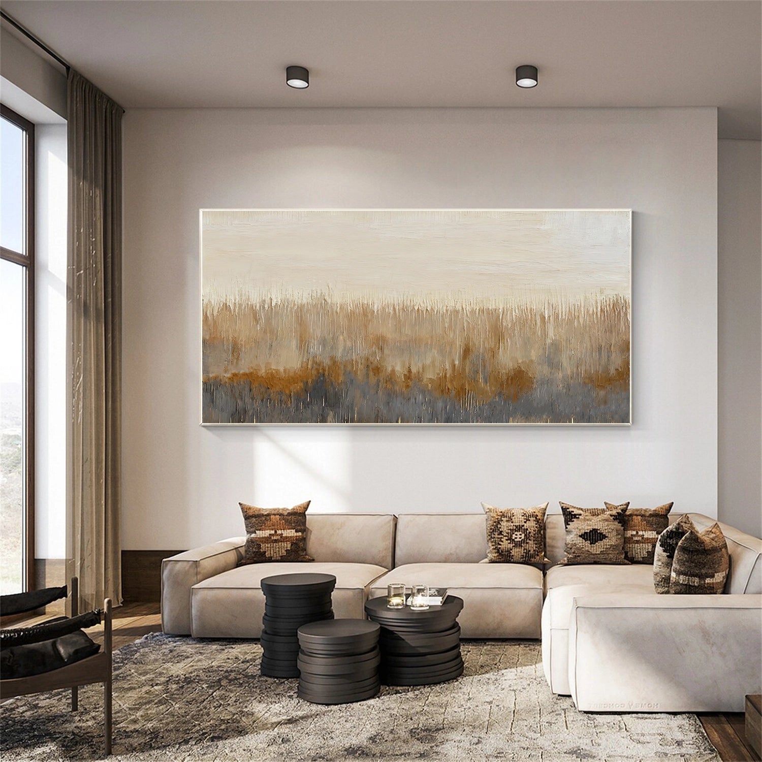 Beige and Brown Abstract Wall Art #AW192