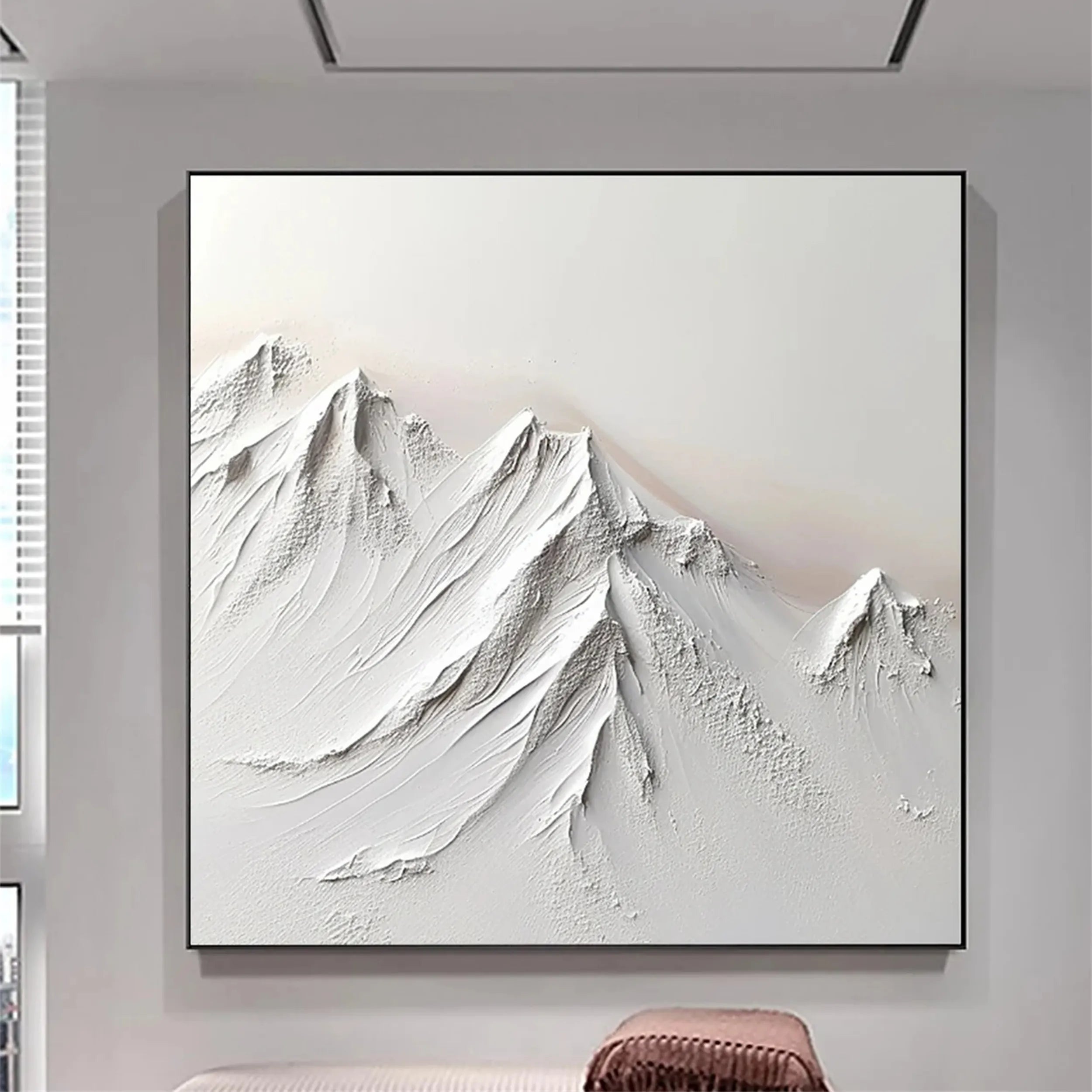 White Textured Minimalist Wall Art #WT116