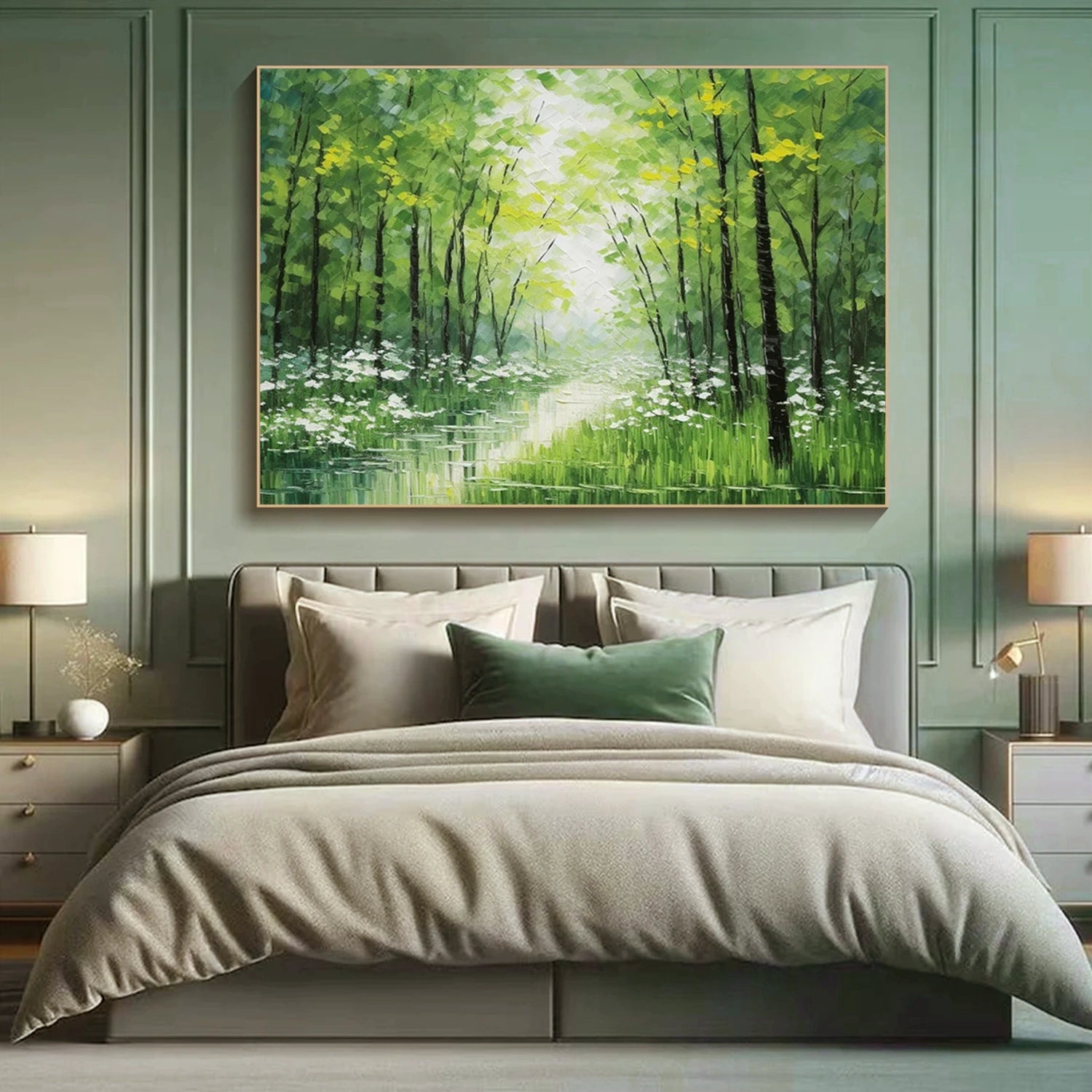 Colorful Tree And Flower Painting #TF085