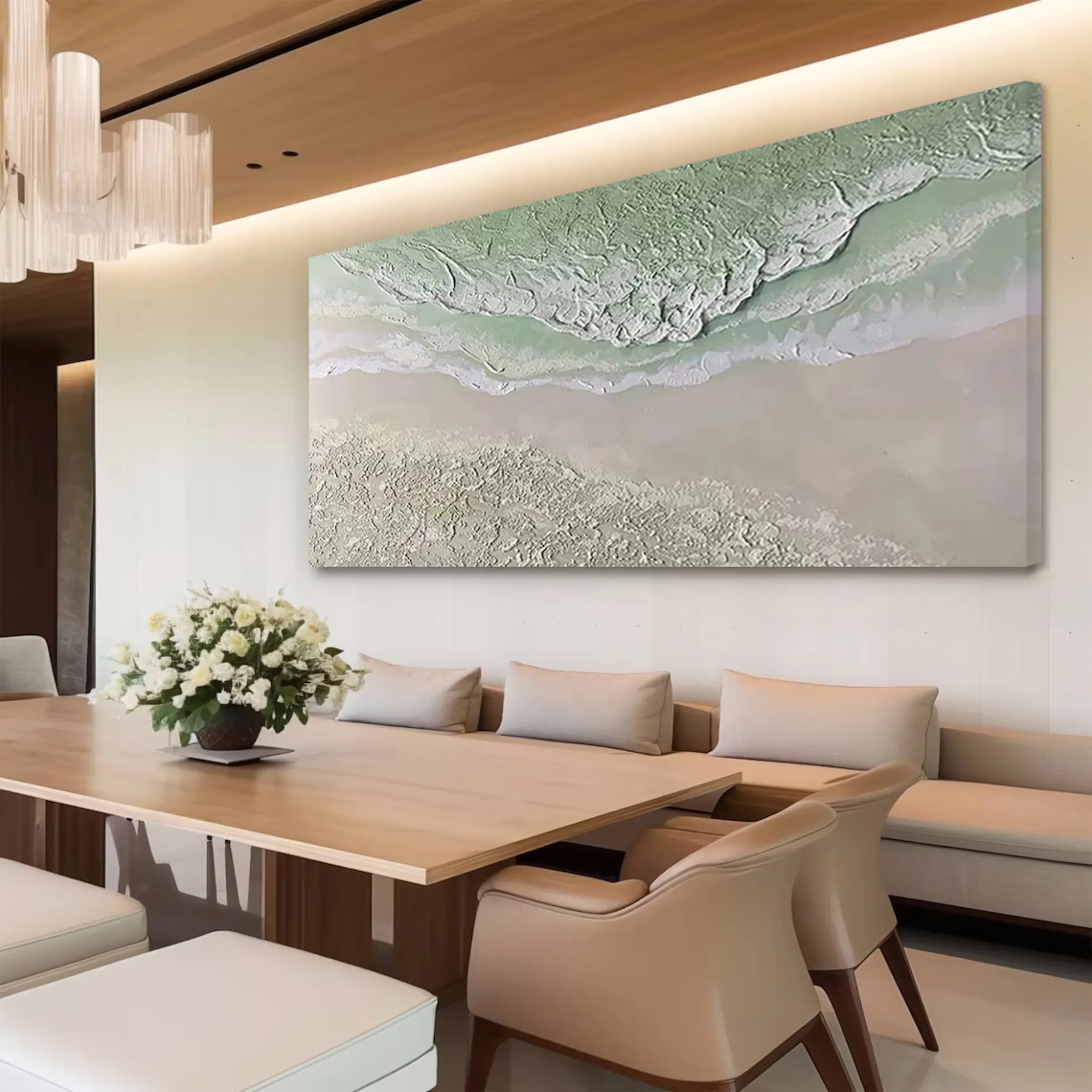 Green Textured Minimalist Wall Art #GT027