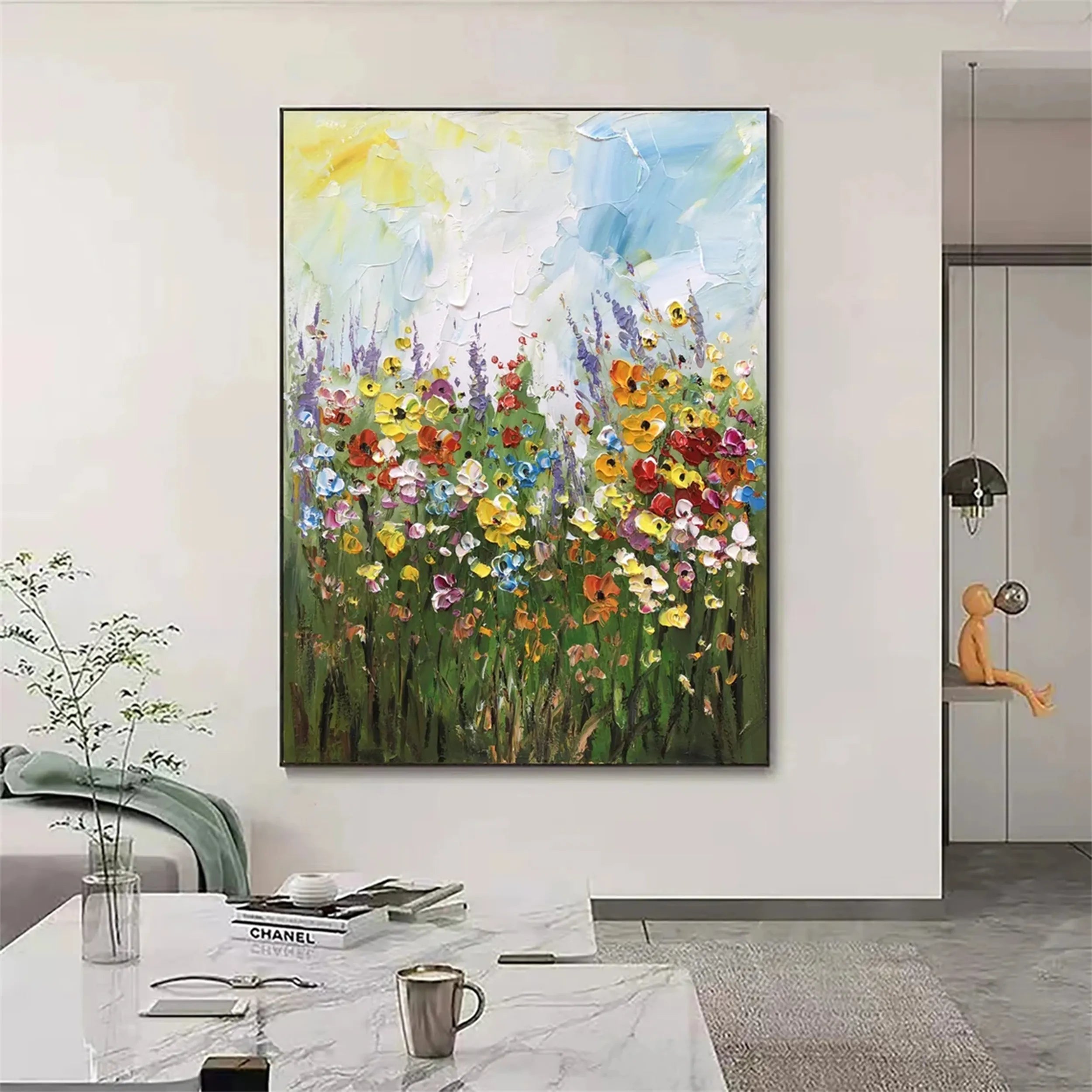 Colorful Tree And Flower Painting #TF007