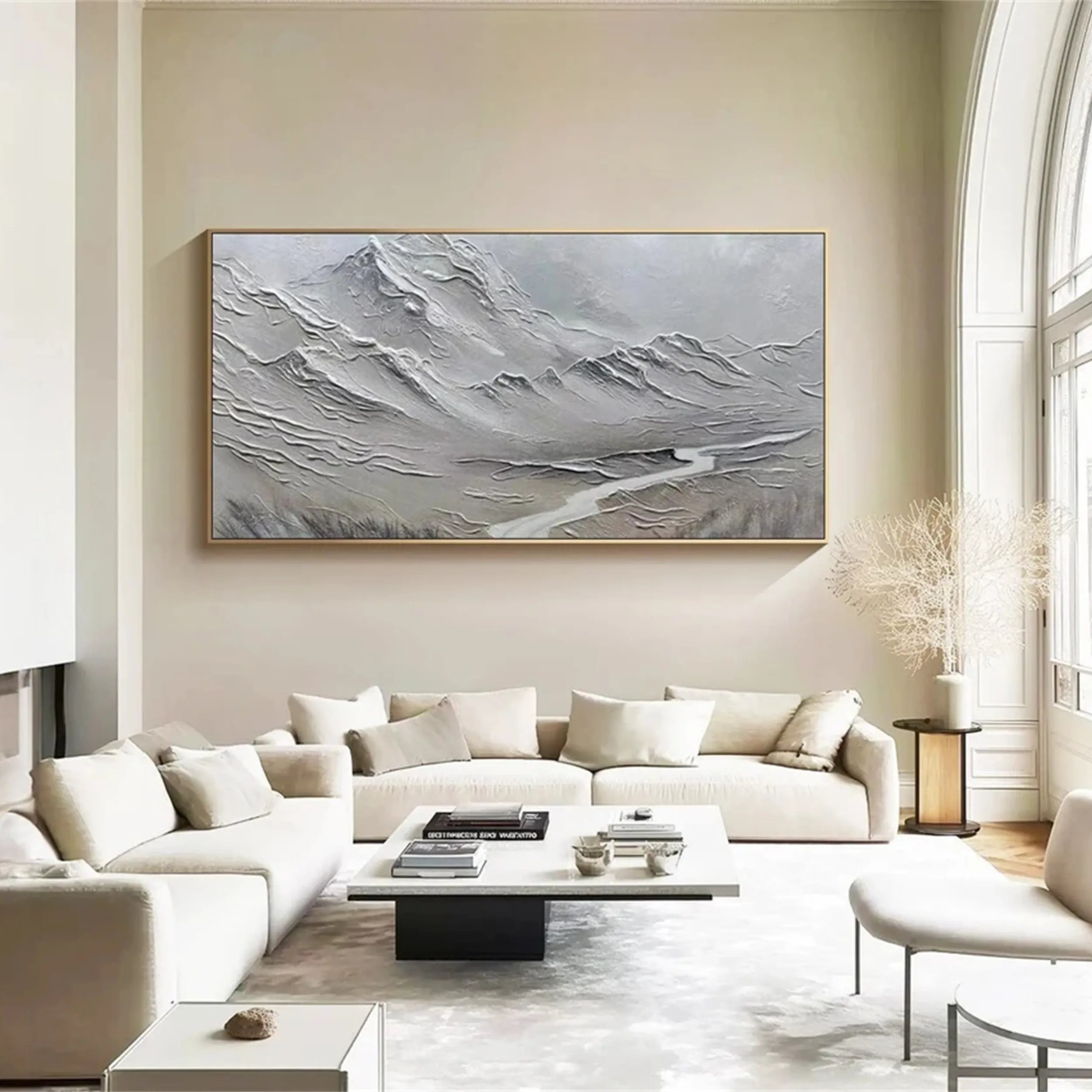 White Textured Minimalist Wall Art #WT119