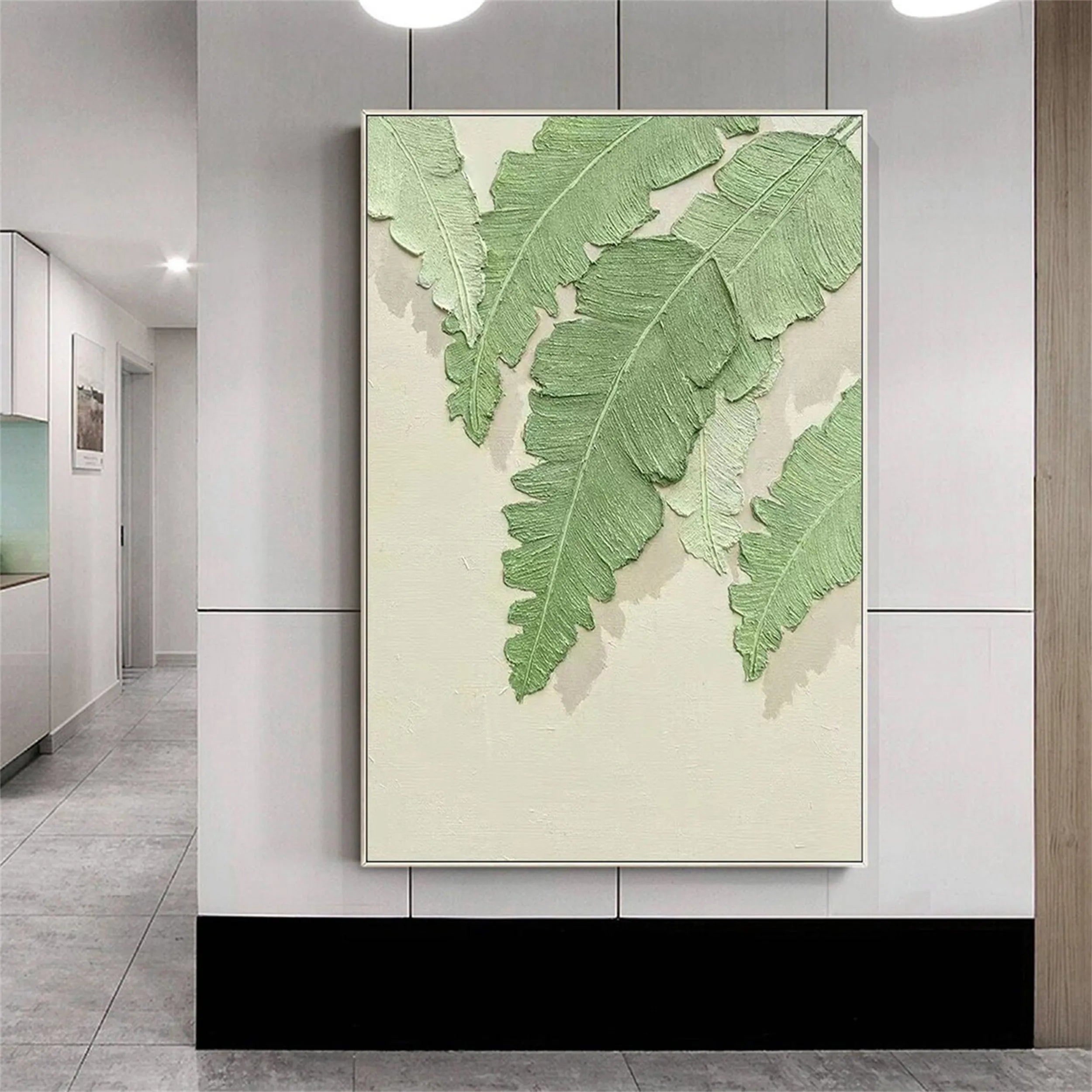 Green Textured Minimalist Wall Art #GT037