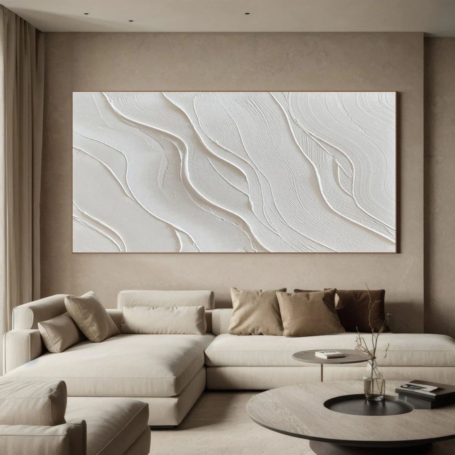 White Textured Minimalist Wall Art #WT182