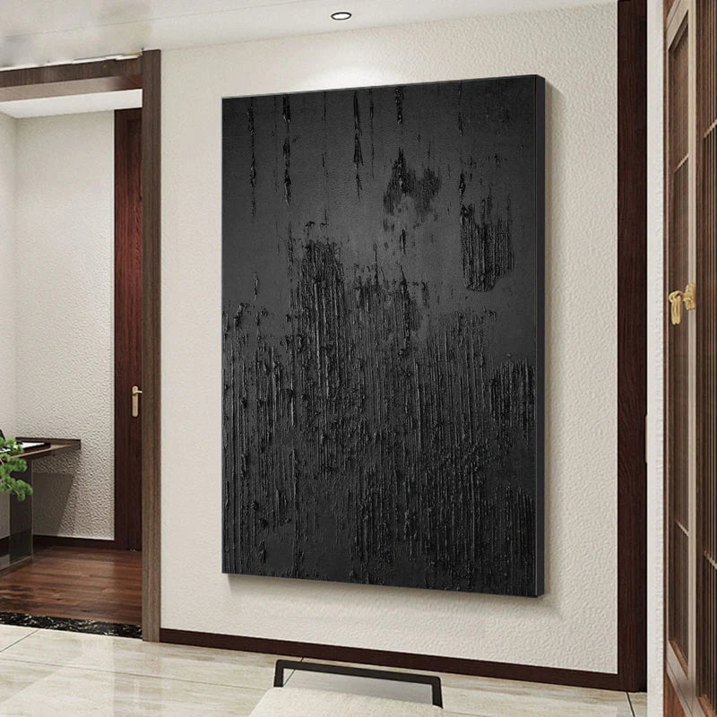 Black Textured Minimalist Wall Art #BT014
