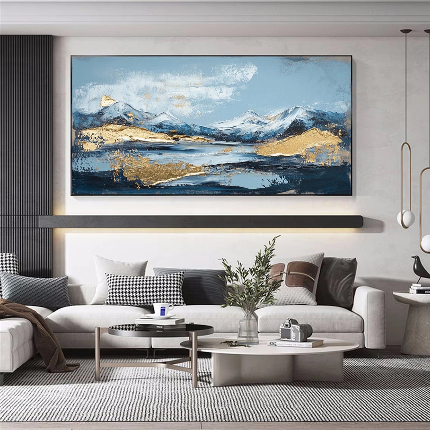 Abstract Mountain Textured Canvas Art #WT255