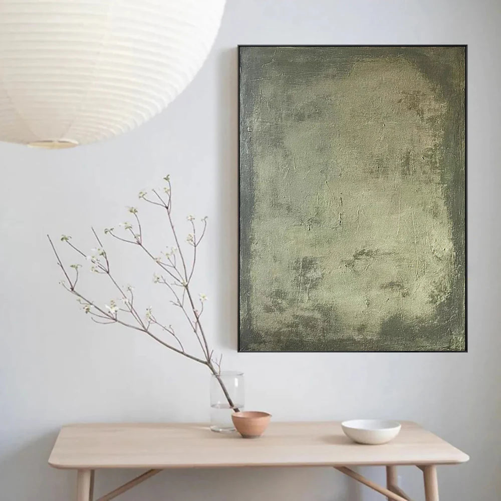 Green Textured Minimalist Wall Art #GT039