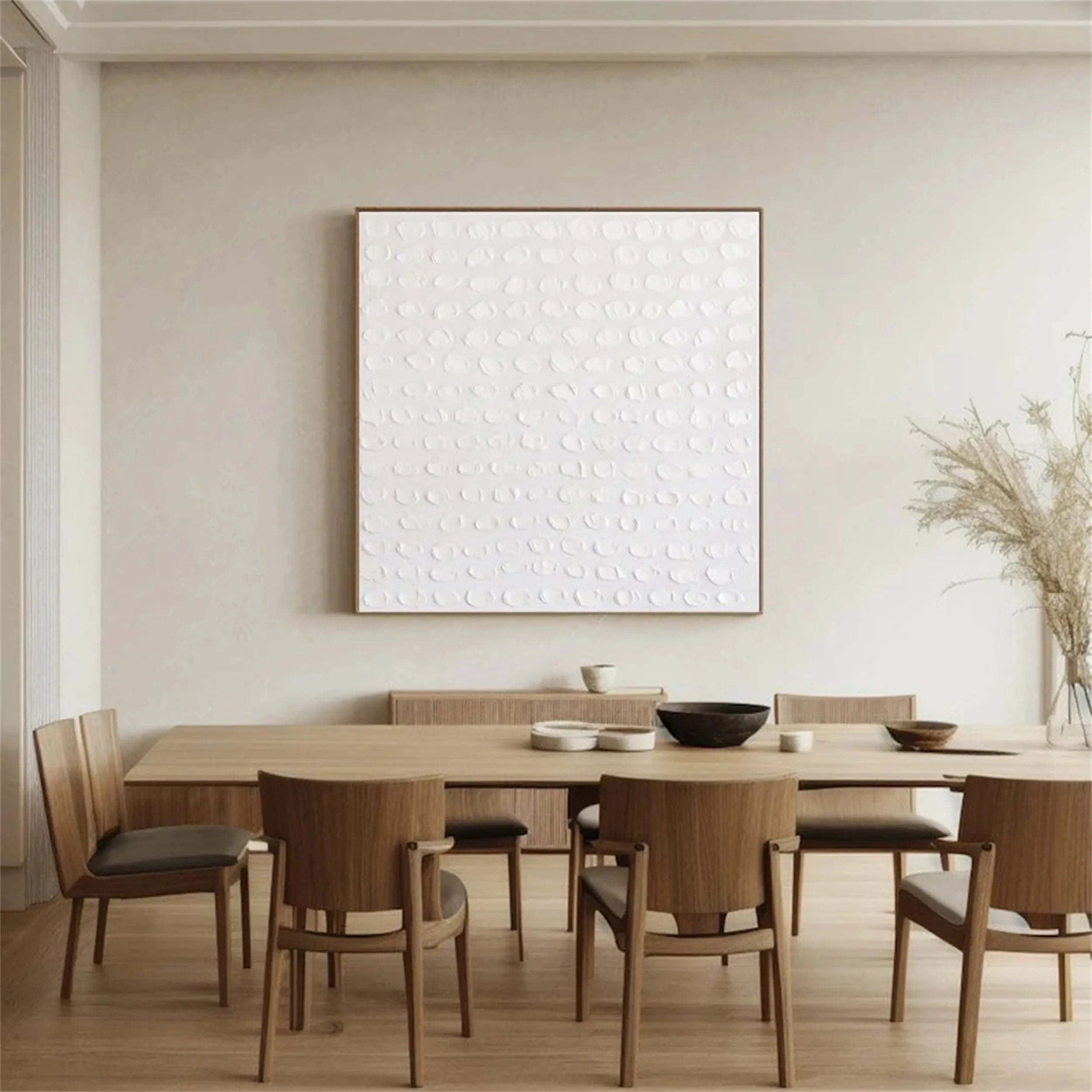 White Textured Minimalist Wall Art #WT102