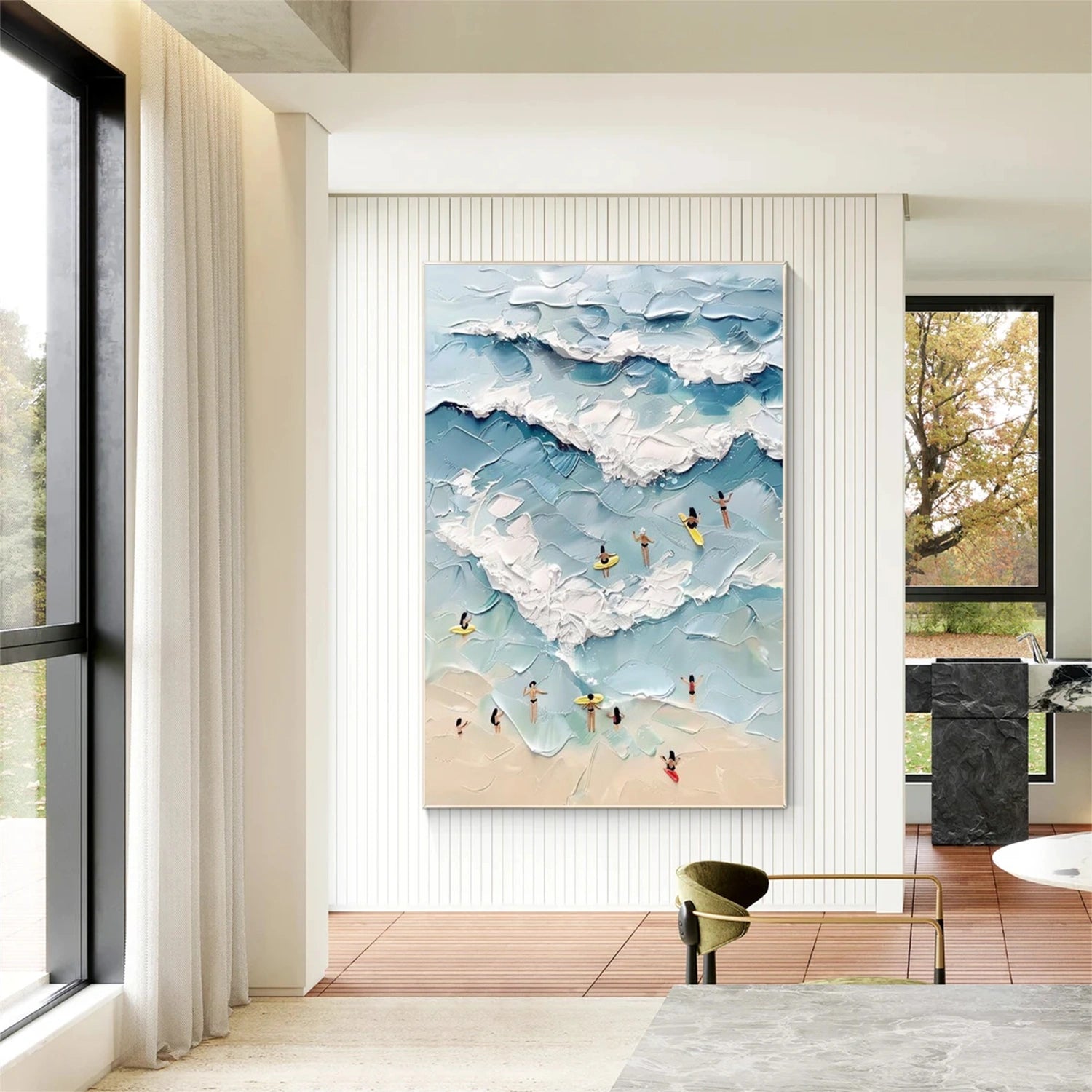 Surfing Sport Textured Wall Art #BA058