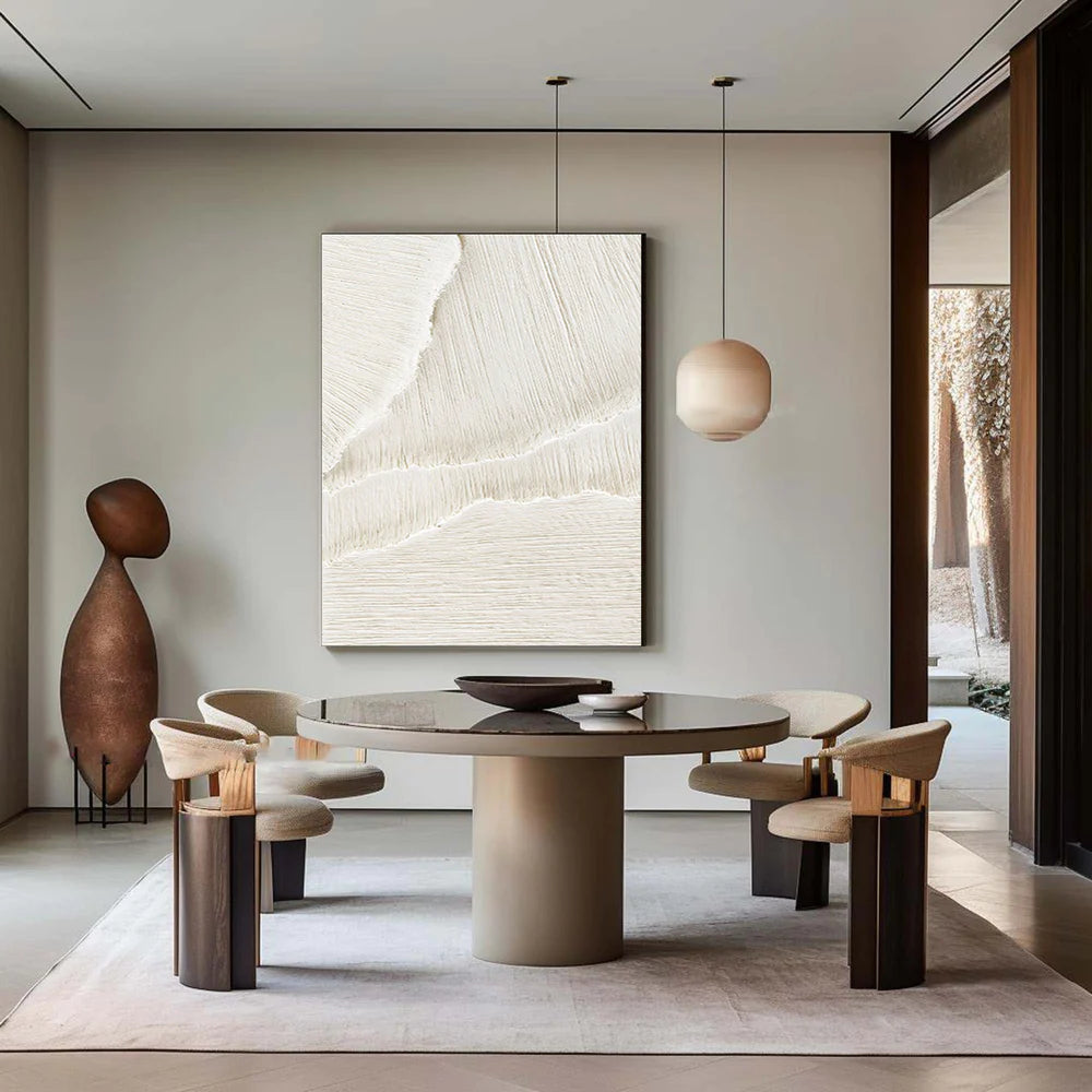 White Textured Minimalist Wall Art #WT009