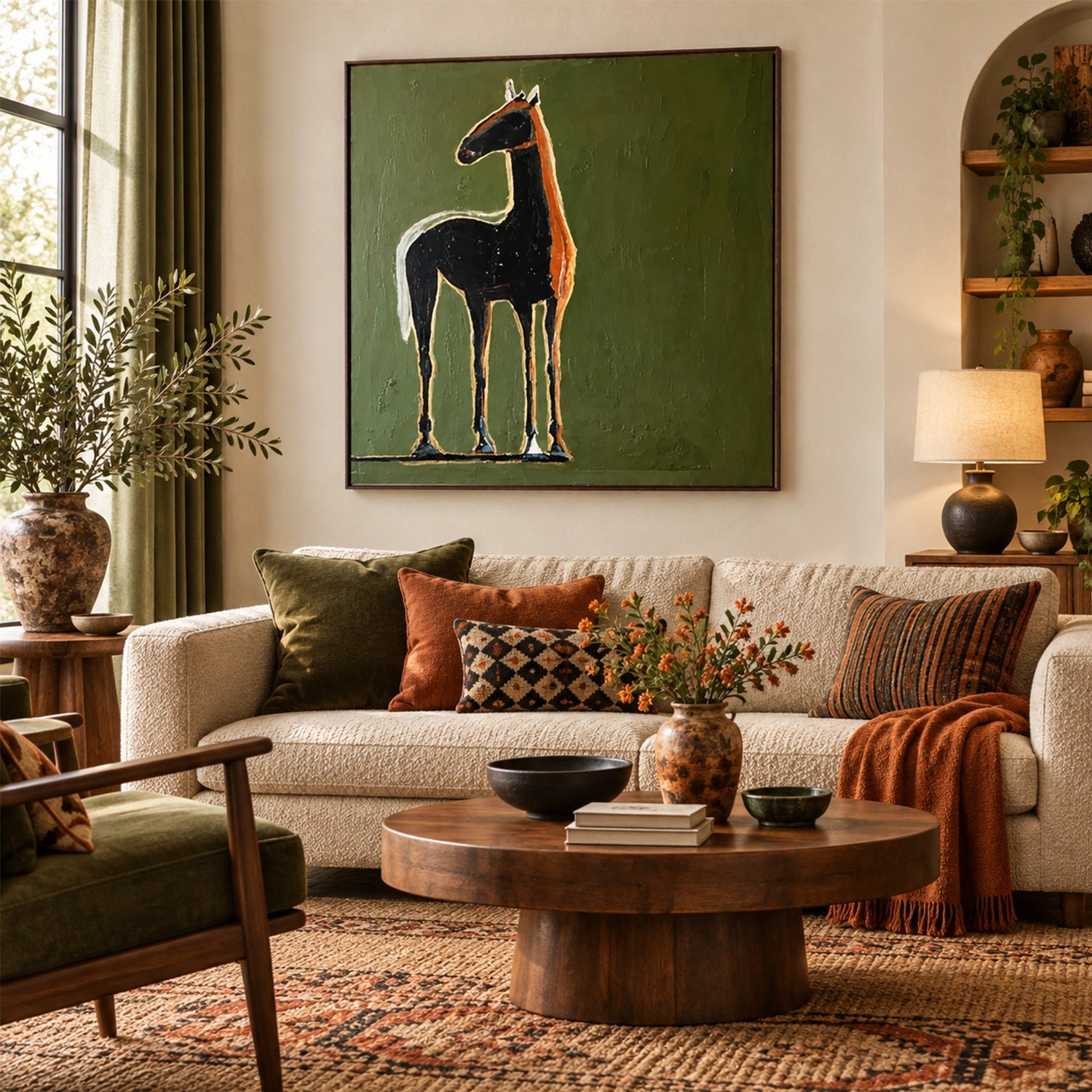Abstract Animal Art Horse Wall Art #AT097