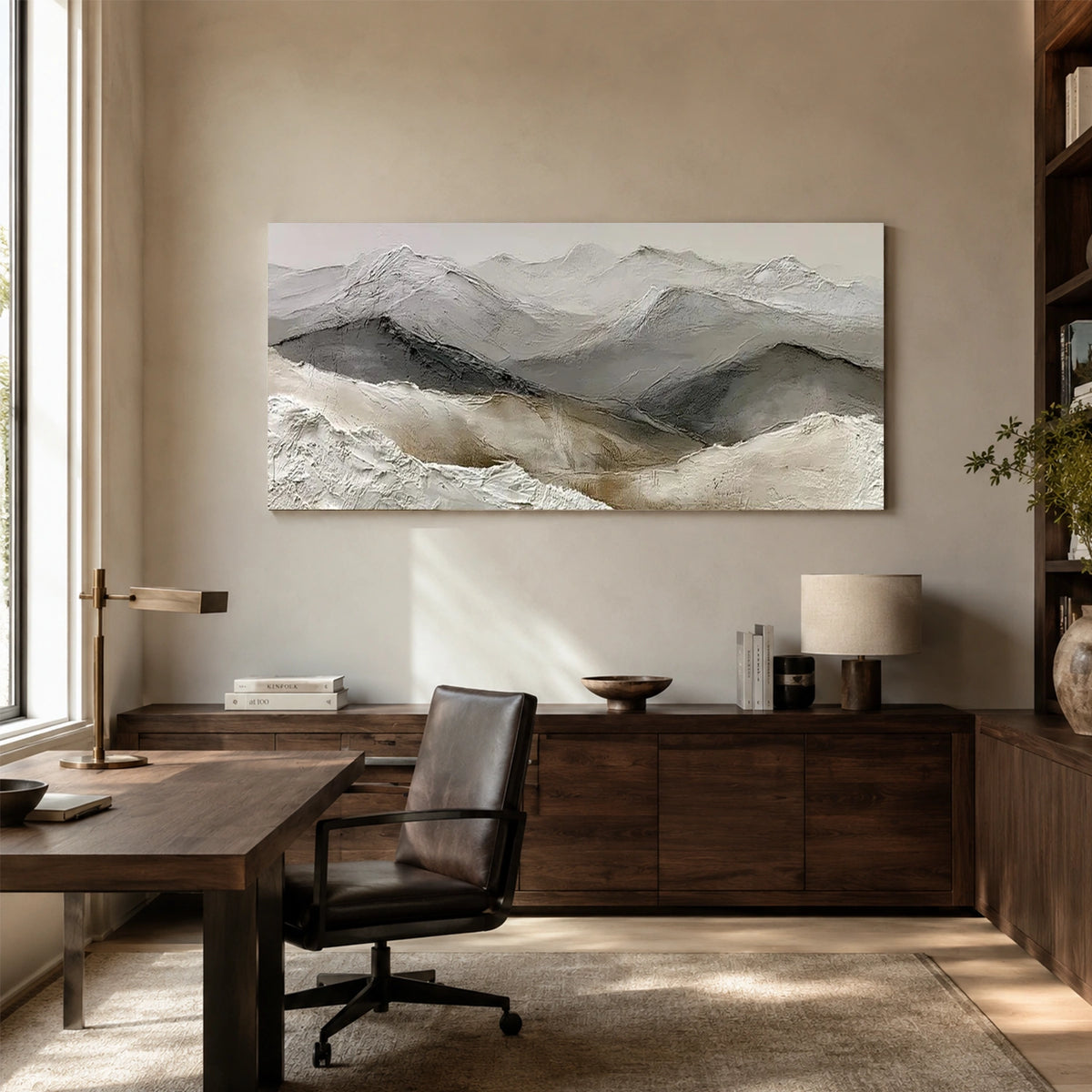 Abstract Mountain Textured Canvas Art #WT274