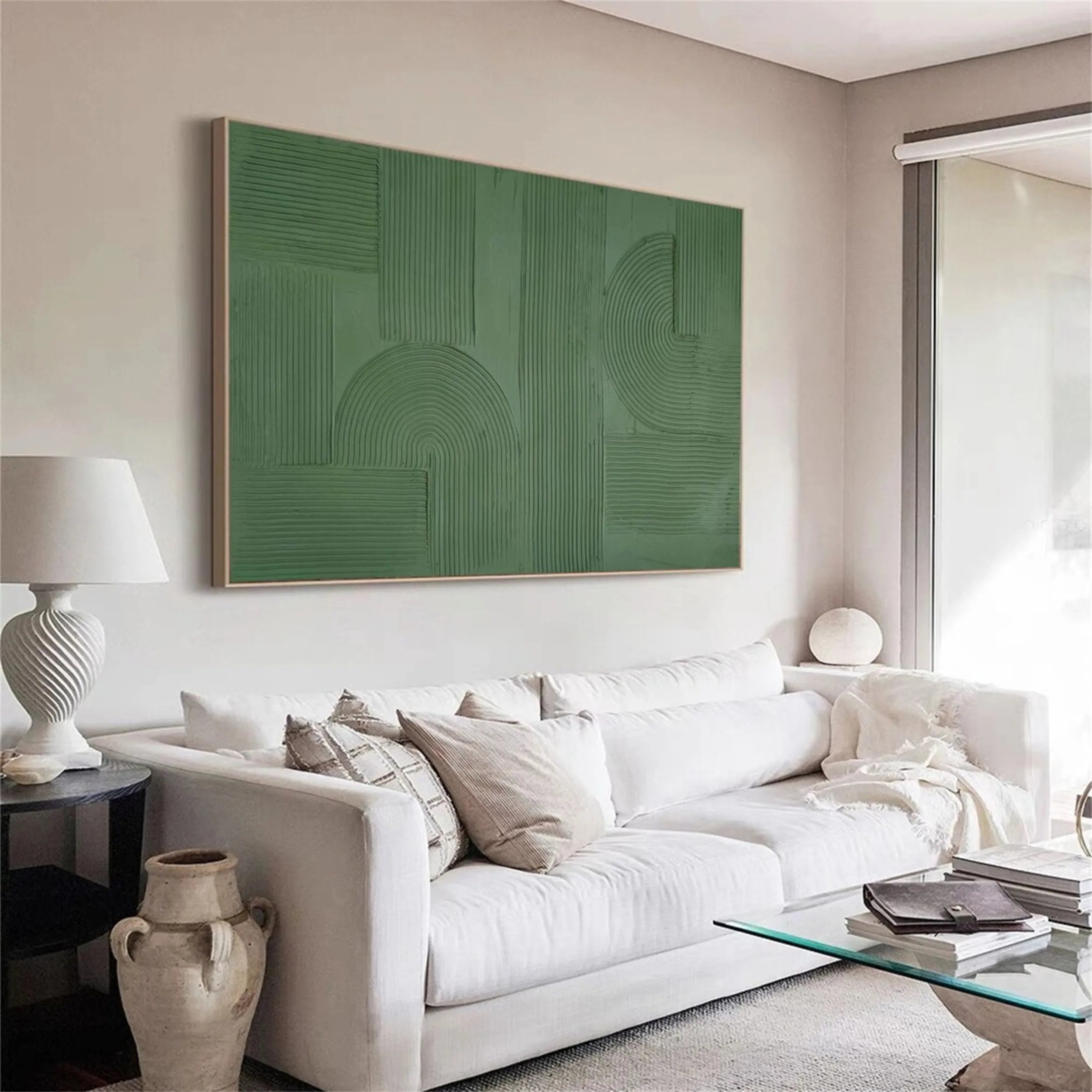 Green Textured Minimalist Wall Art #GT029