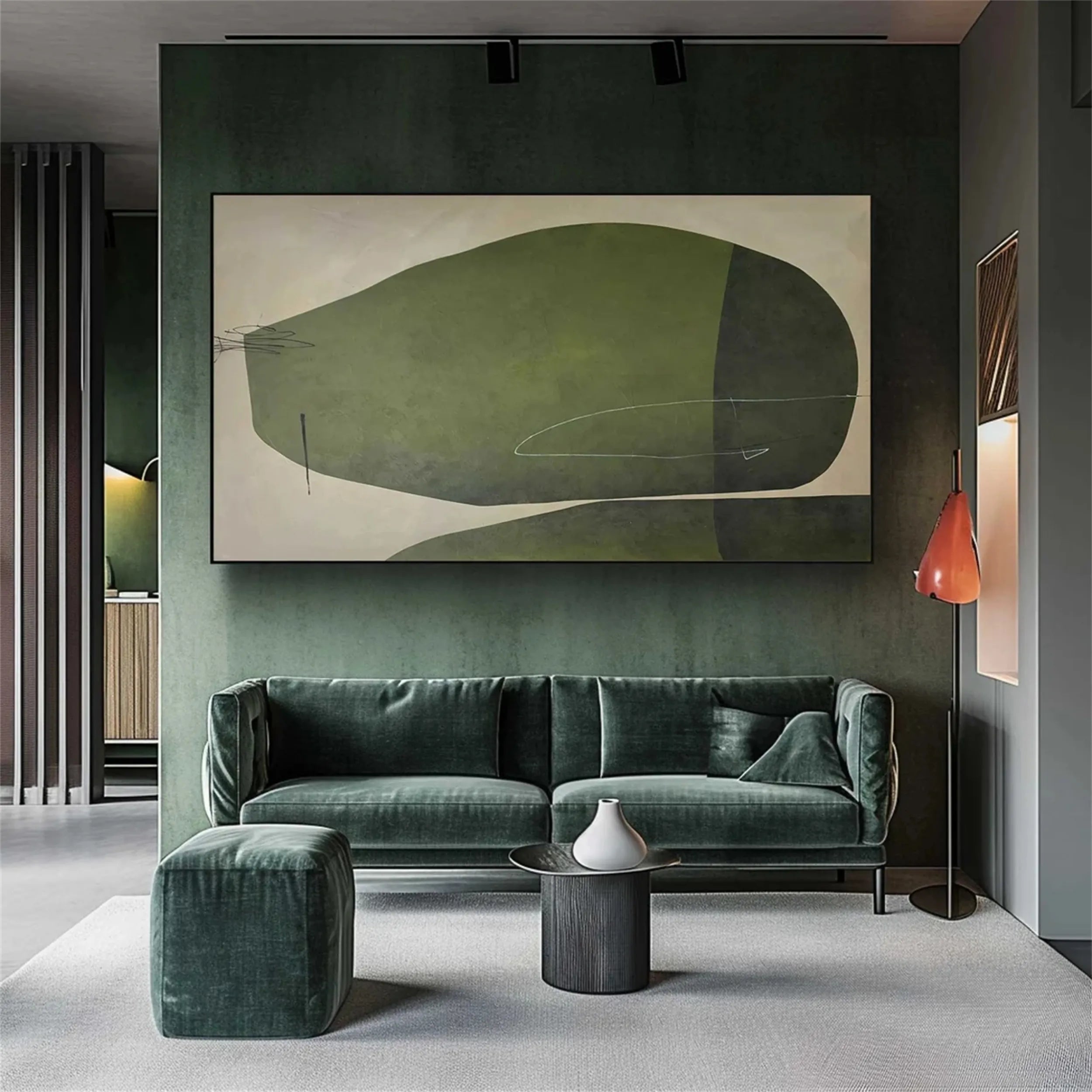 Green Textured Minimalist Wall Art #GT020