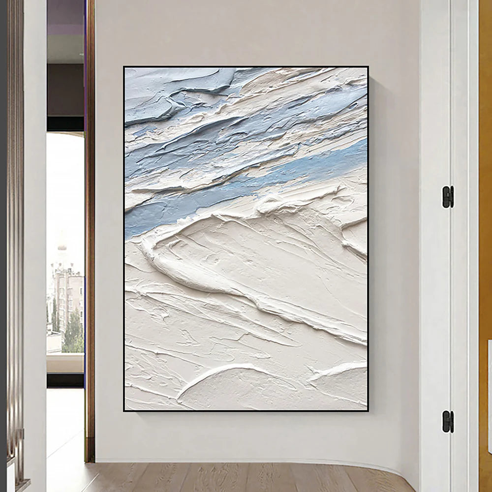 White Textured Minimalist Wall Art #WT173