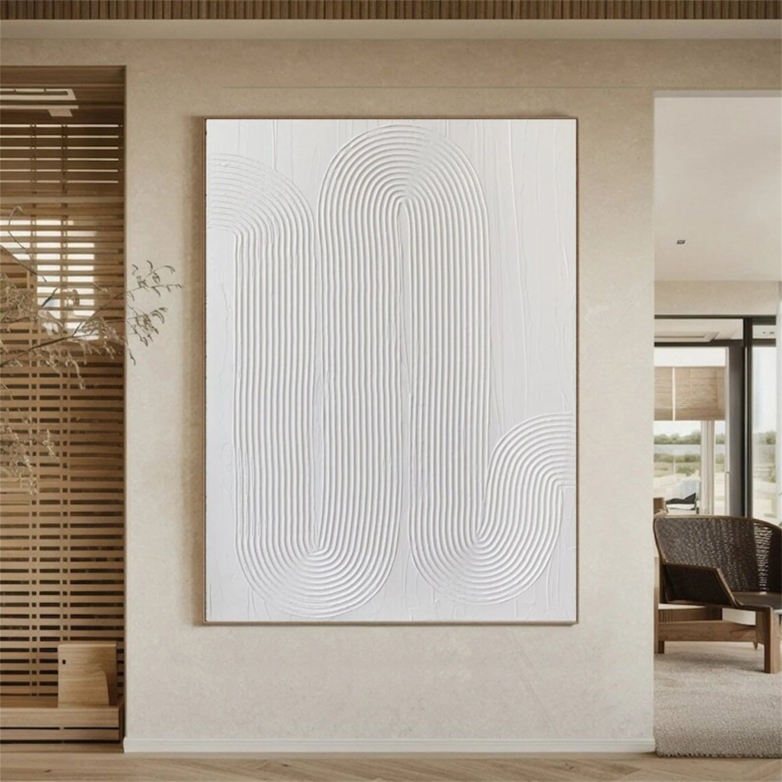 White Textured Minimalist Wall Art #WT110
