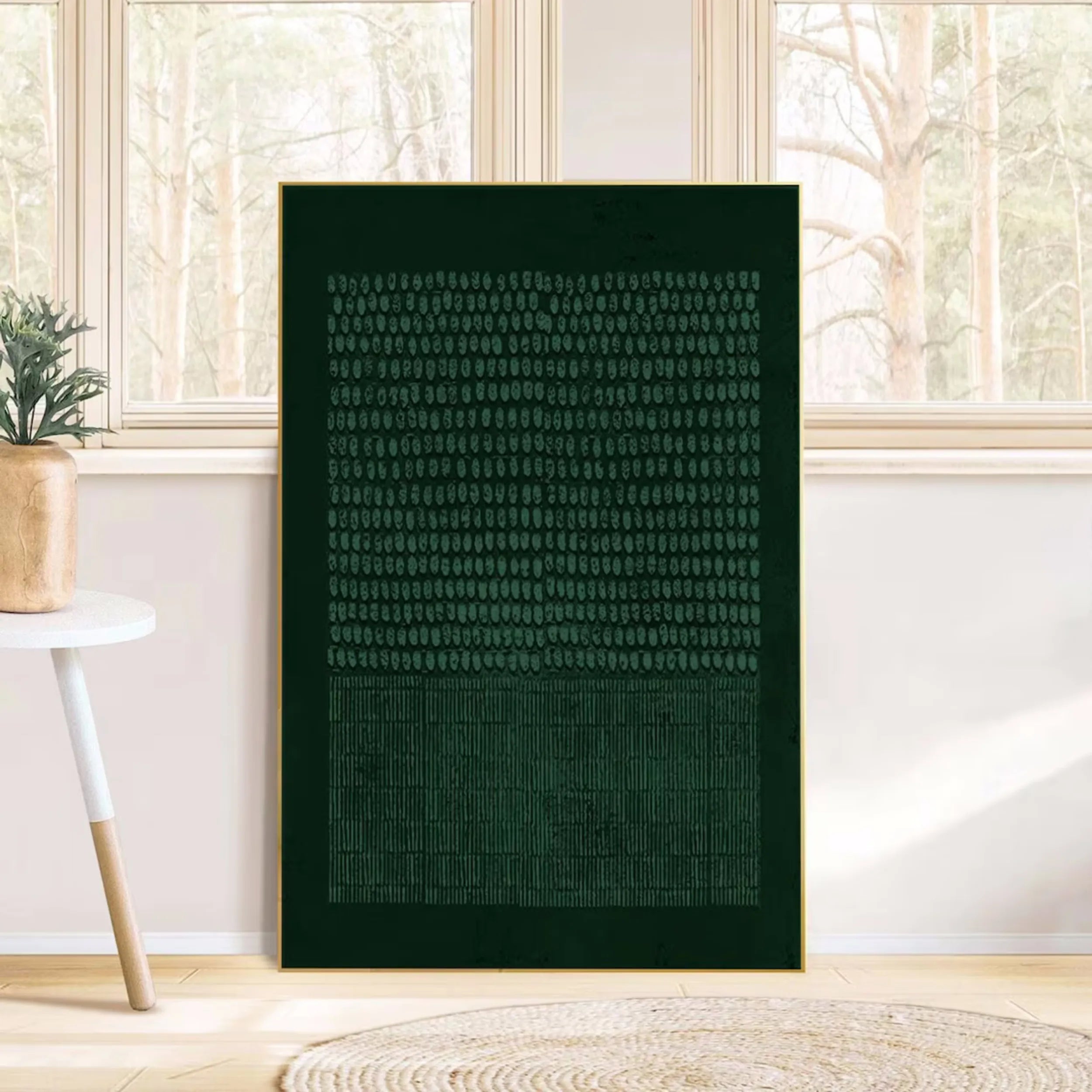 Green Textured Minimalist Wall Art #GT011