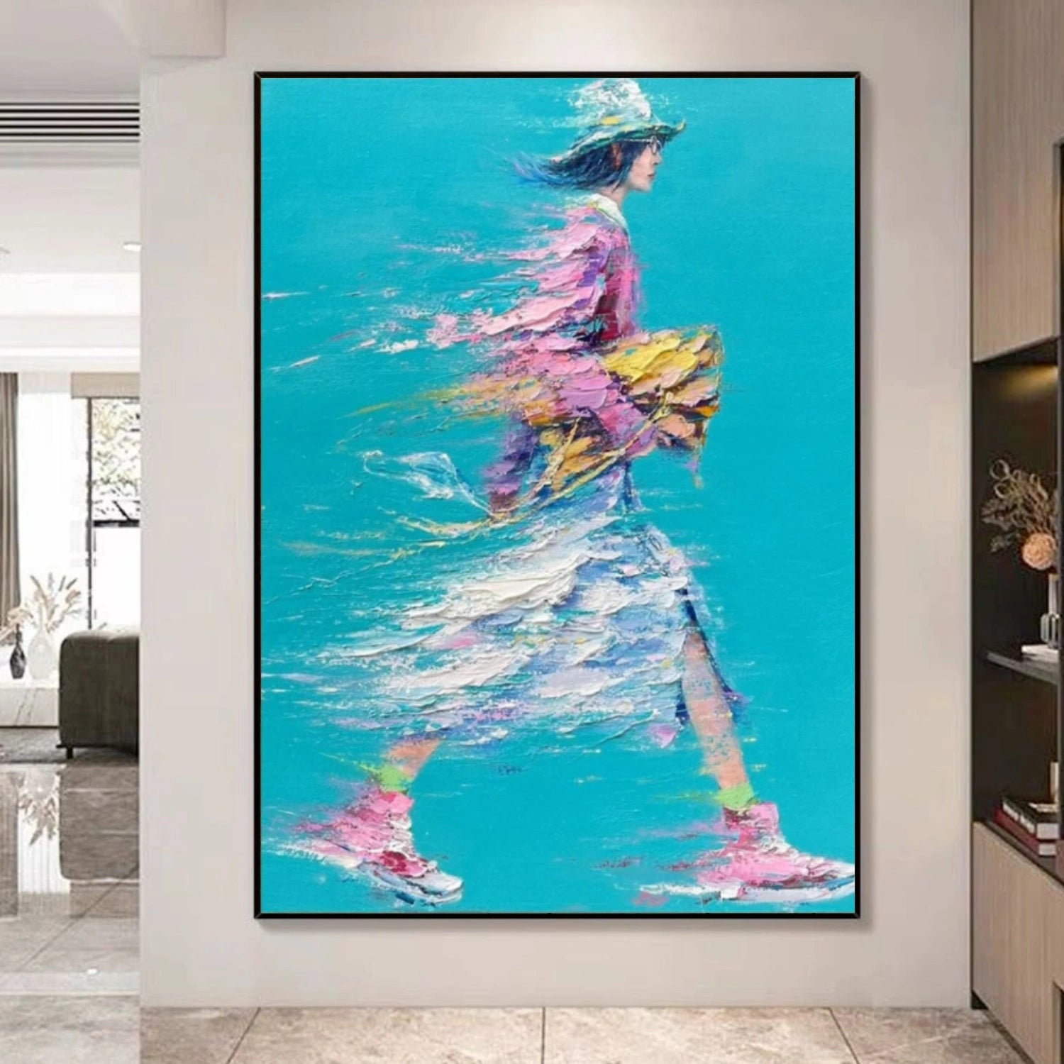 Colorful Abstract Portrait Textured Wall Art #WP013