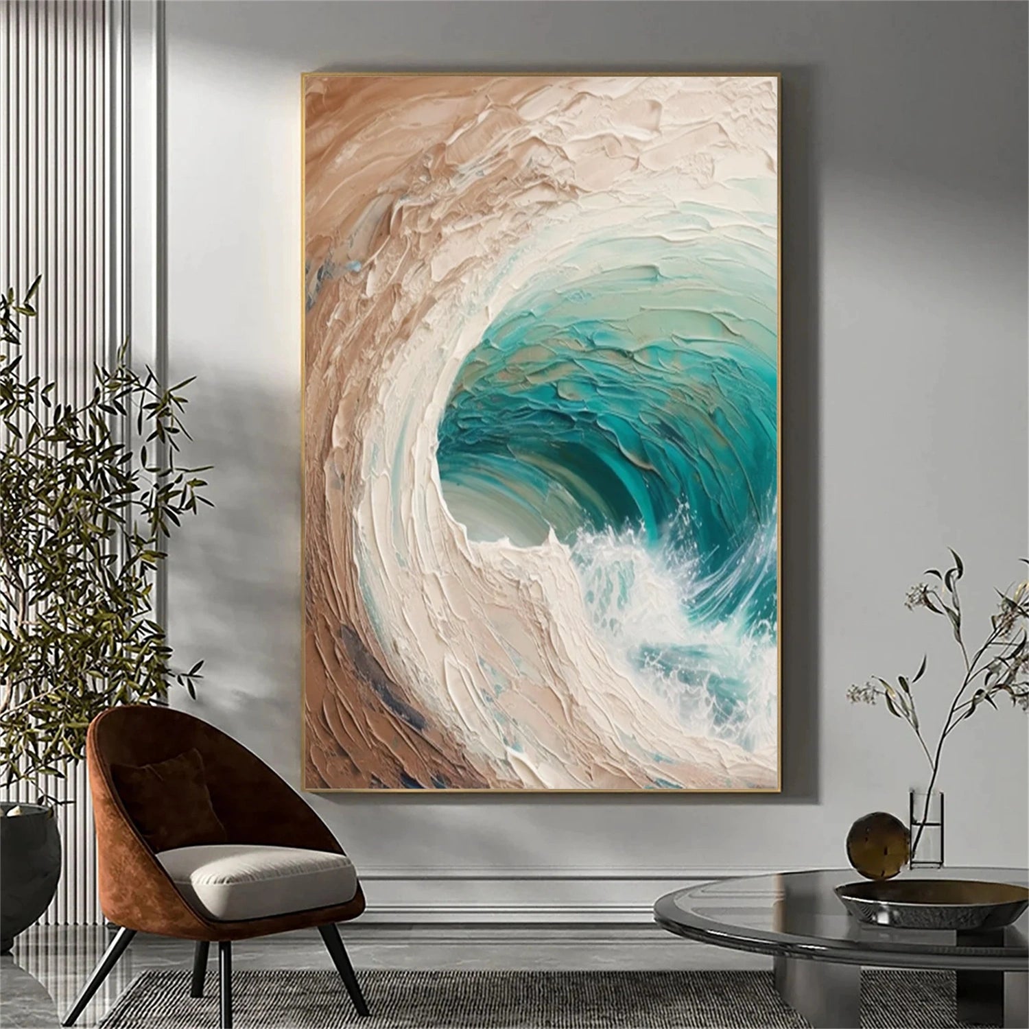 Sky And Ocean Abstract Textured Wall Art #SO252
