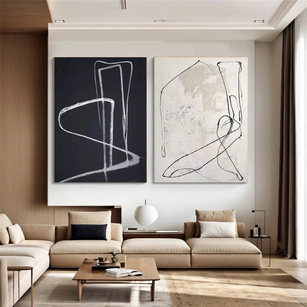Wabi Sabi Abstract Wall Art Set of 2 #WA152