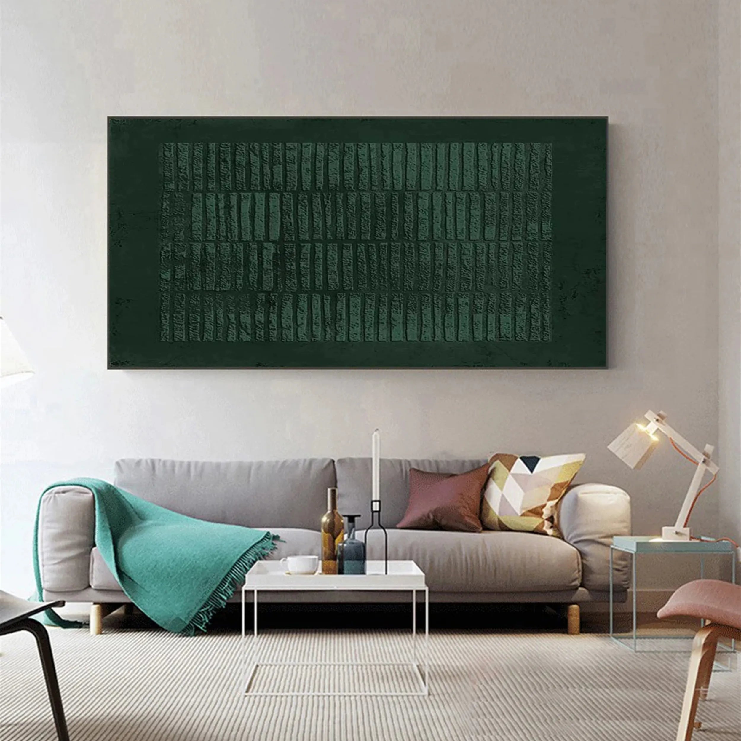 Green Textured Minimalist Wall Art #GT016