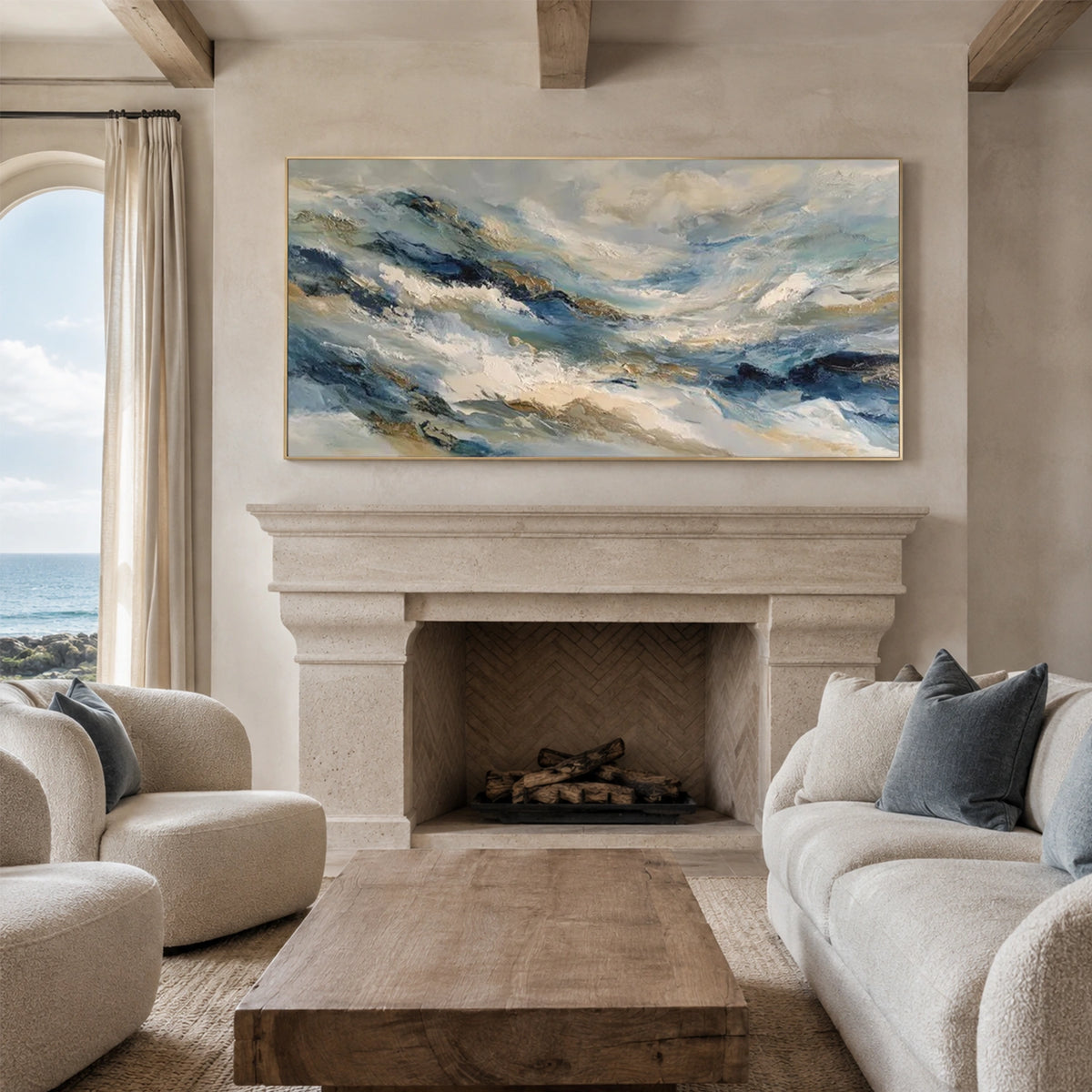Sky And Ocean Abstract Wall Art #SO447