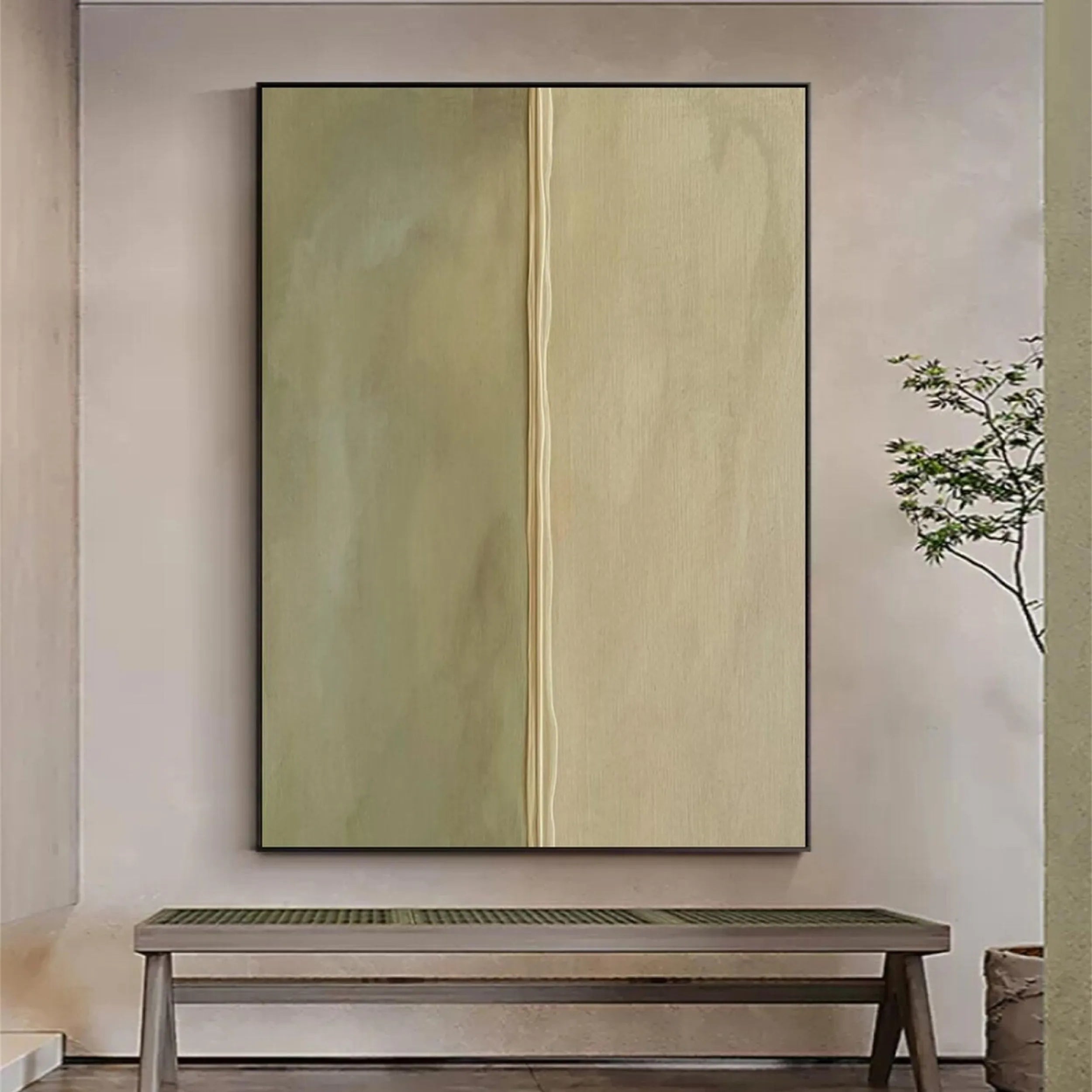 Green Textured Minimalist Wall Art #GT022