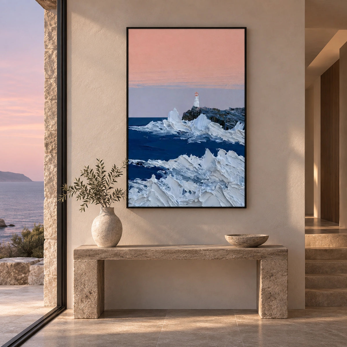 Sky And Ocean Abstract Wall Art #SO454