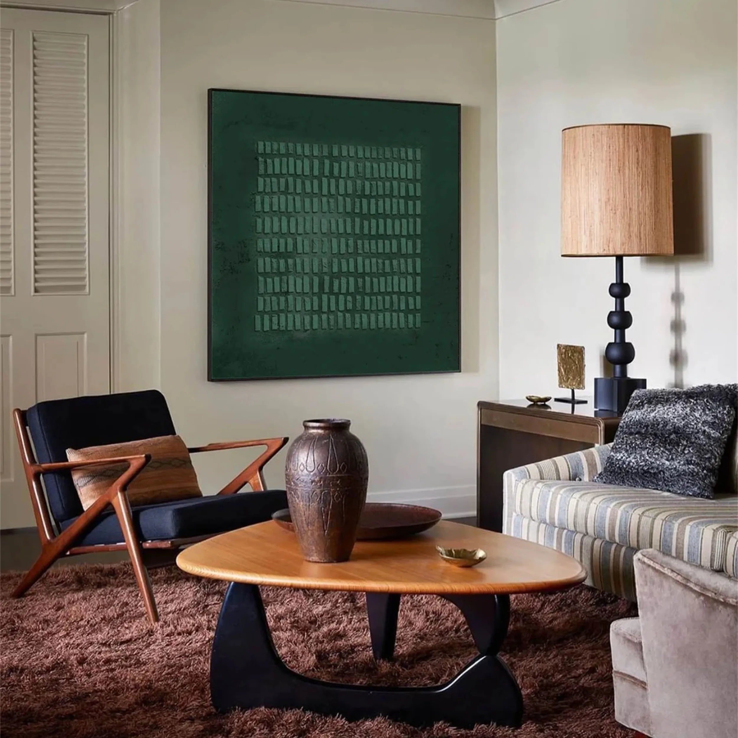 Green Textured Minimalist Wall Art #GT009
