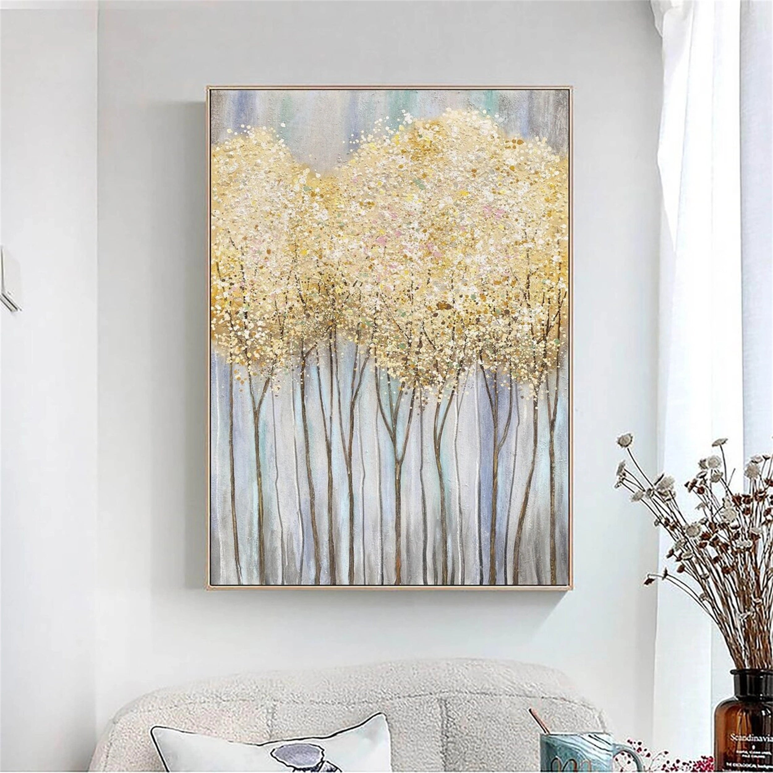 Colorful Tree And Flower Painting #TF003
