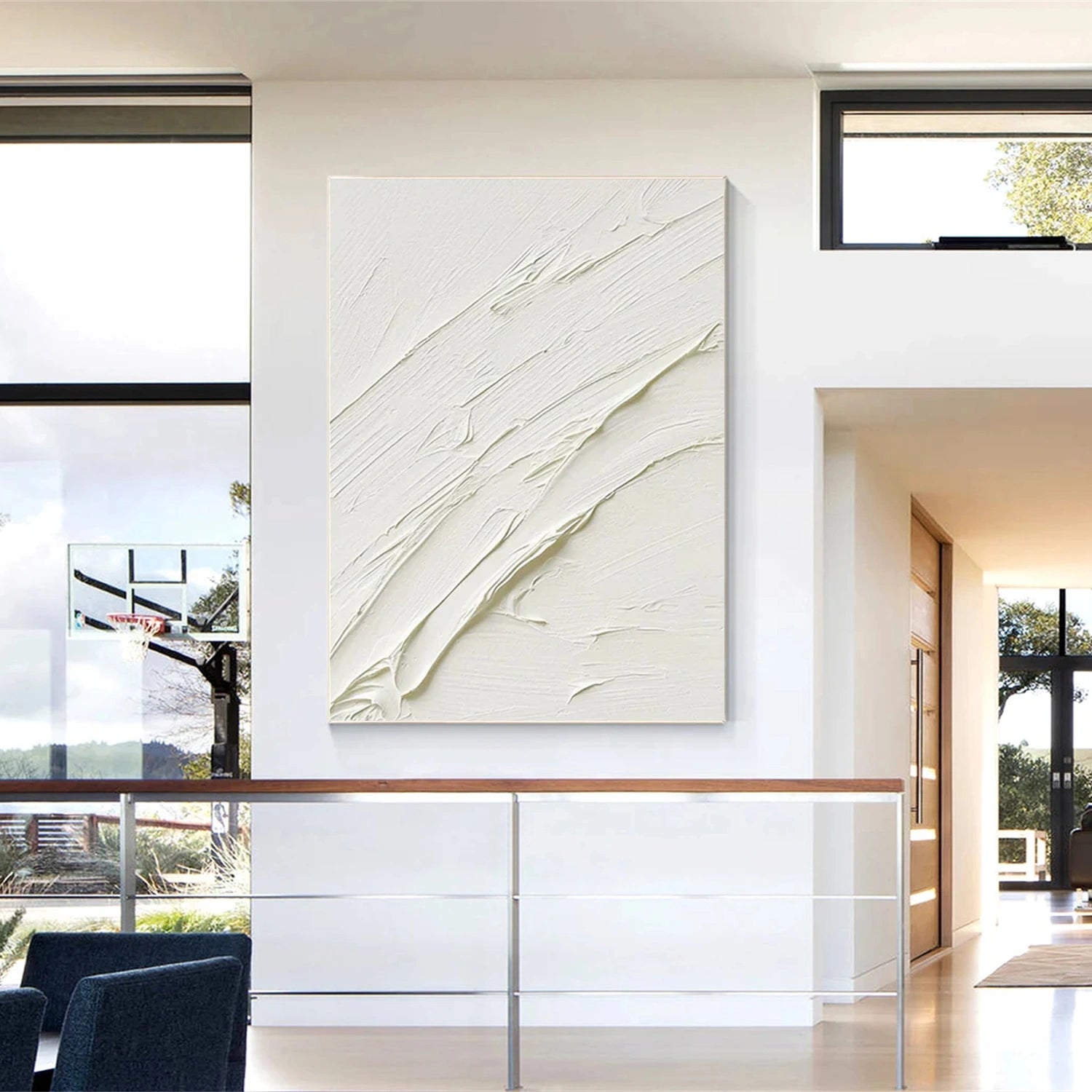 White Textured Minimalist Wall Art #WT020