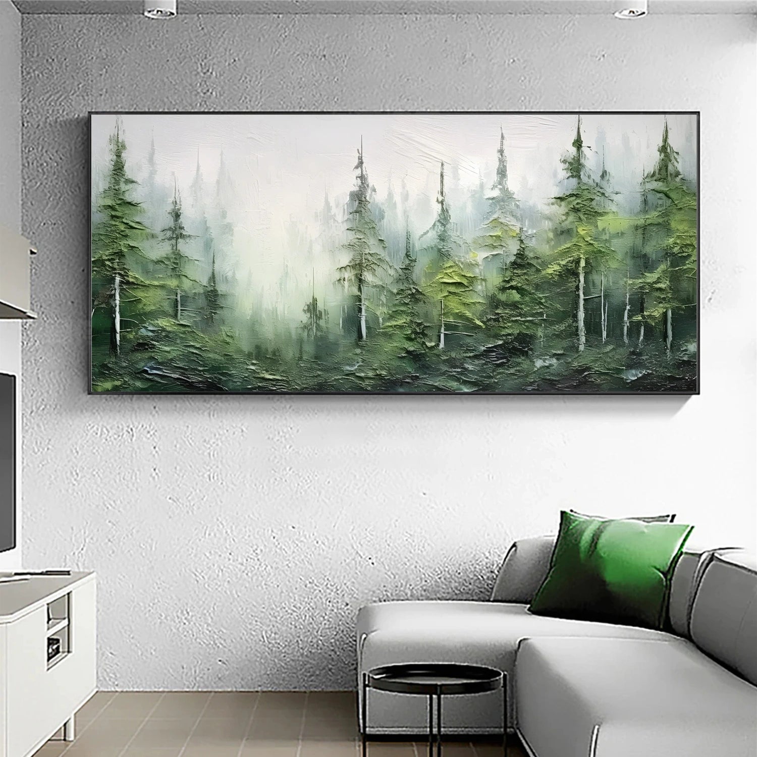 Green Tree And Flower Painting #TF079