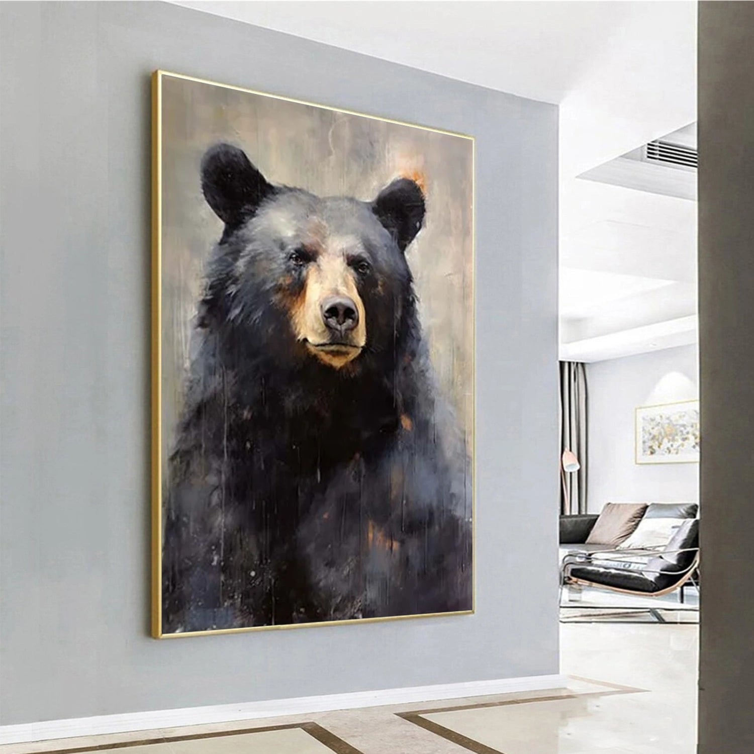 Abstract Animal Art Bear Texture Wall Art #AT014