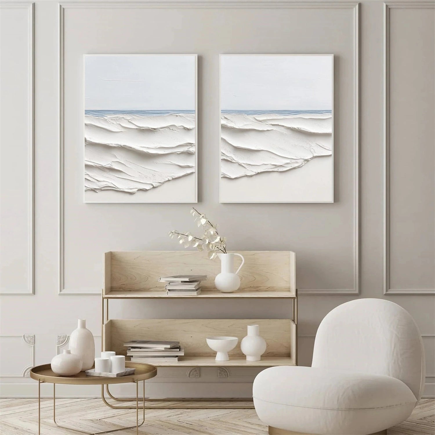 Sky And Ocean Abstract Textured Wall Art Set of 2 #SO374