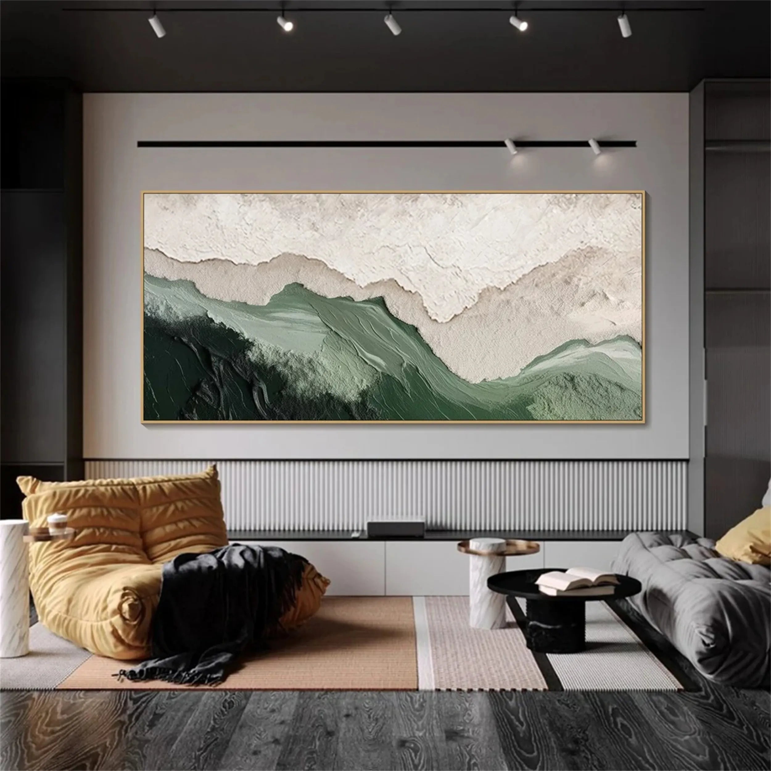 Green Textured Minimalist Wall Art #GT030