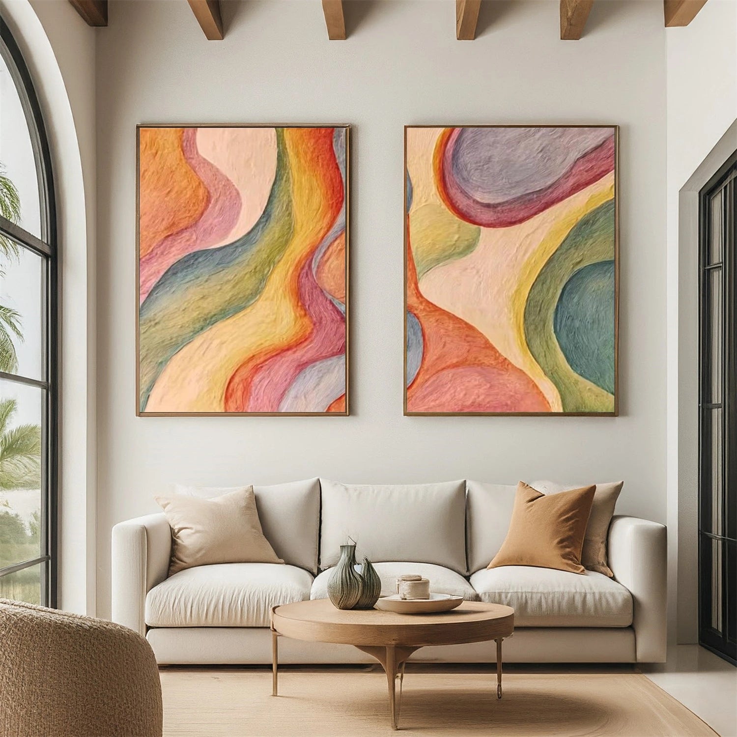 Colorful Abstract Wall Art Set of 2 #AW220