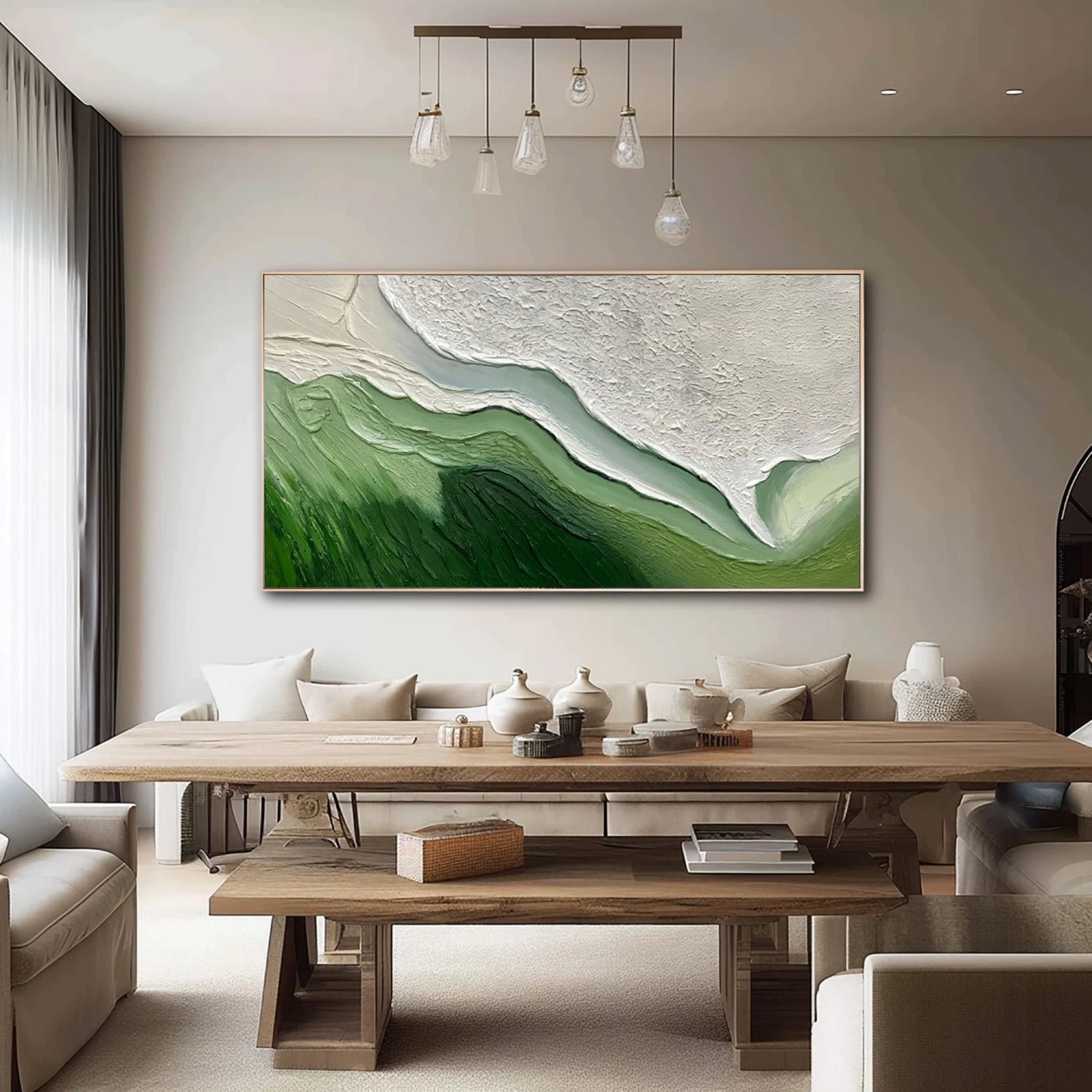 Green Textured Minimalist Wall Art #GT047