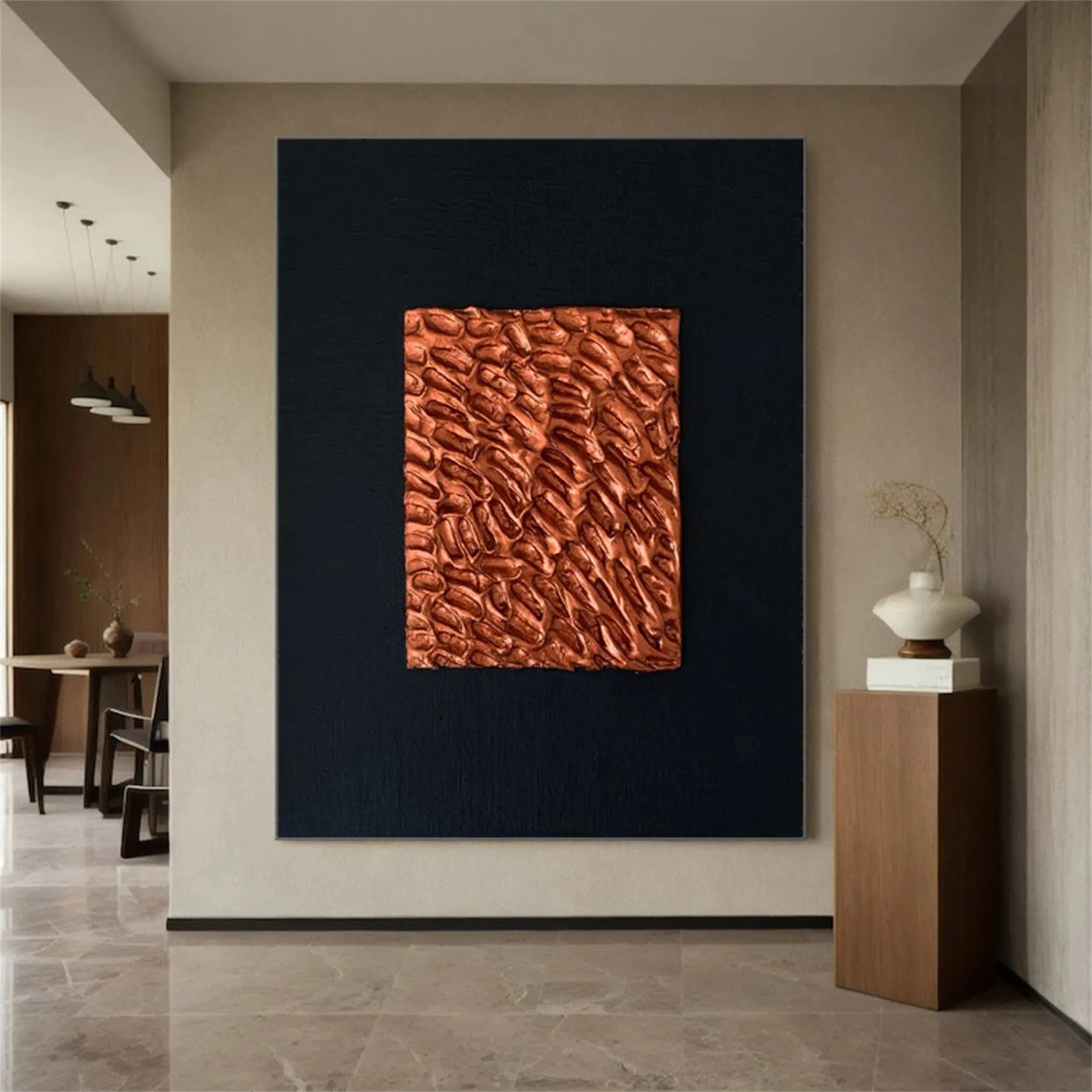 Black Textured Minimalist Wall Art #BT062