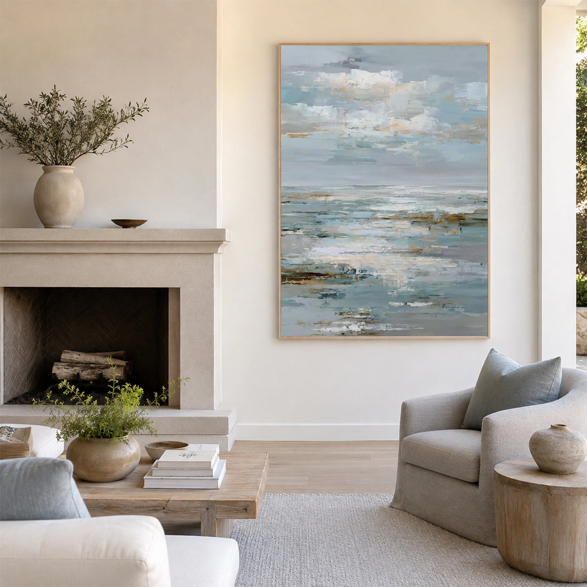 Sky And Ocean Abstract Wall Art #SO449