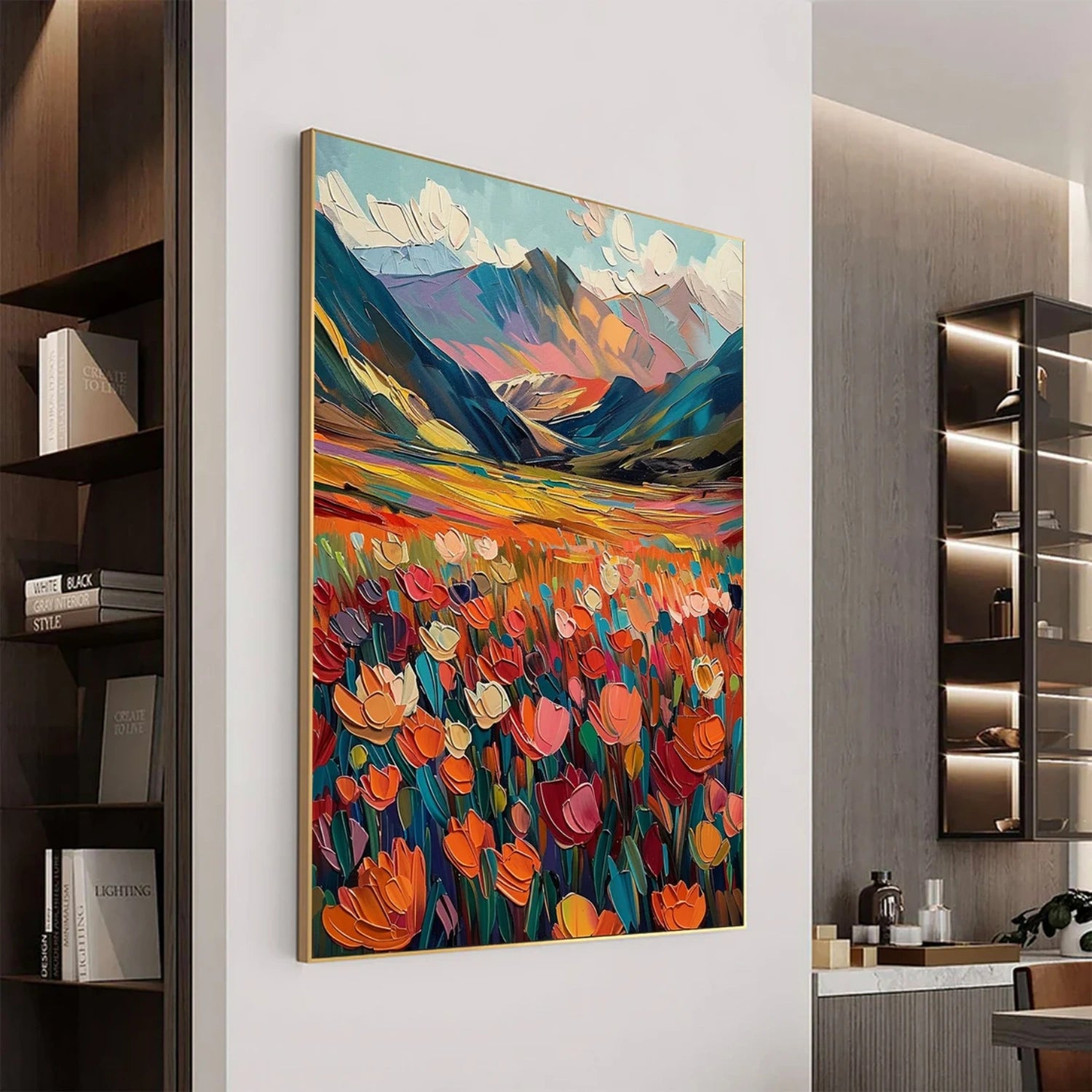Colorful Tree And Flower Painting #TF080