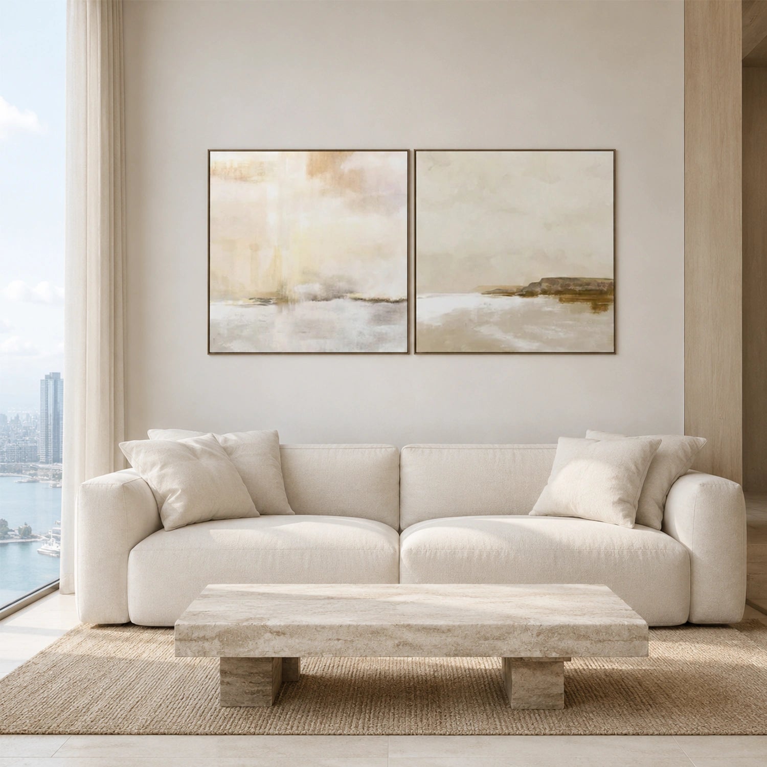 Sky And Ocean Abstract Wall Art Set of 2 #SO445