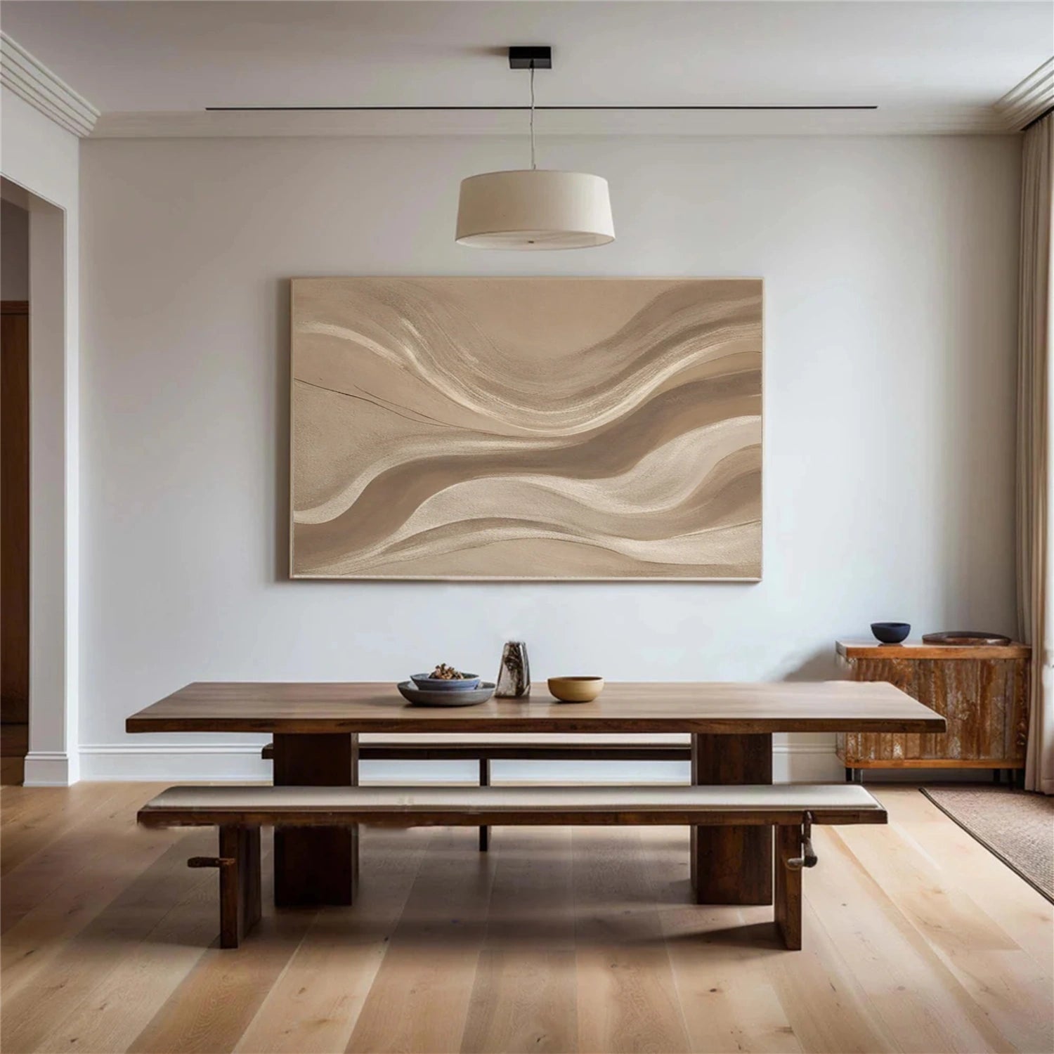 Beige and Brown Abstract Wall Art #AW179