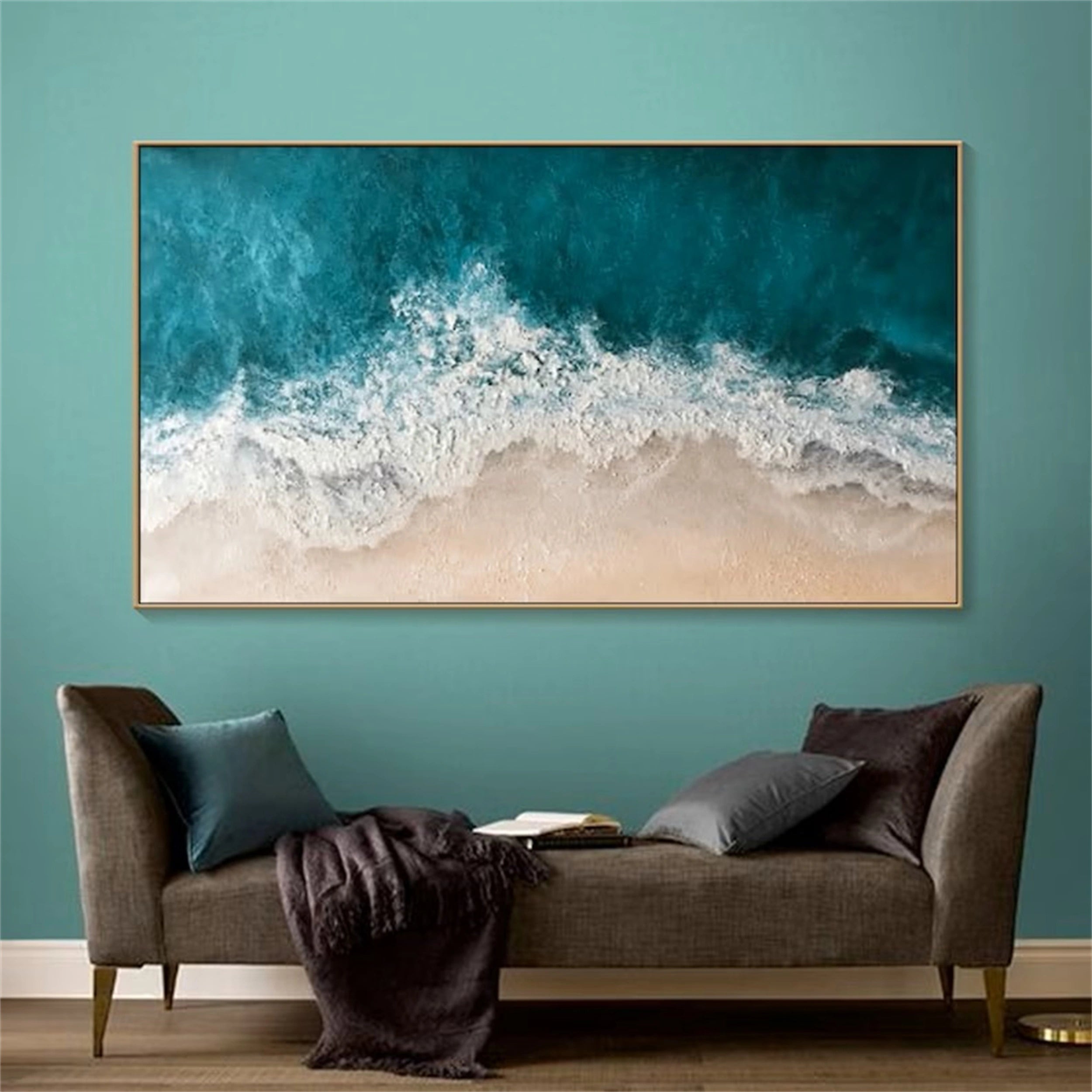 Blue Textured Minimalist Wall Art #BL008